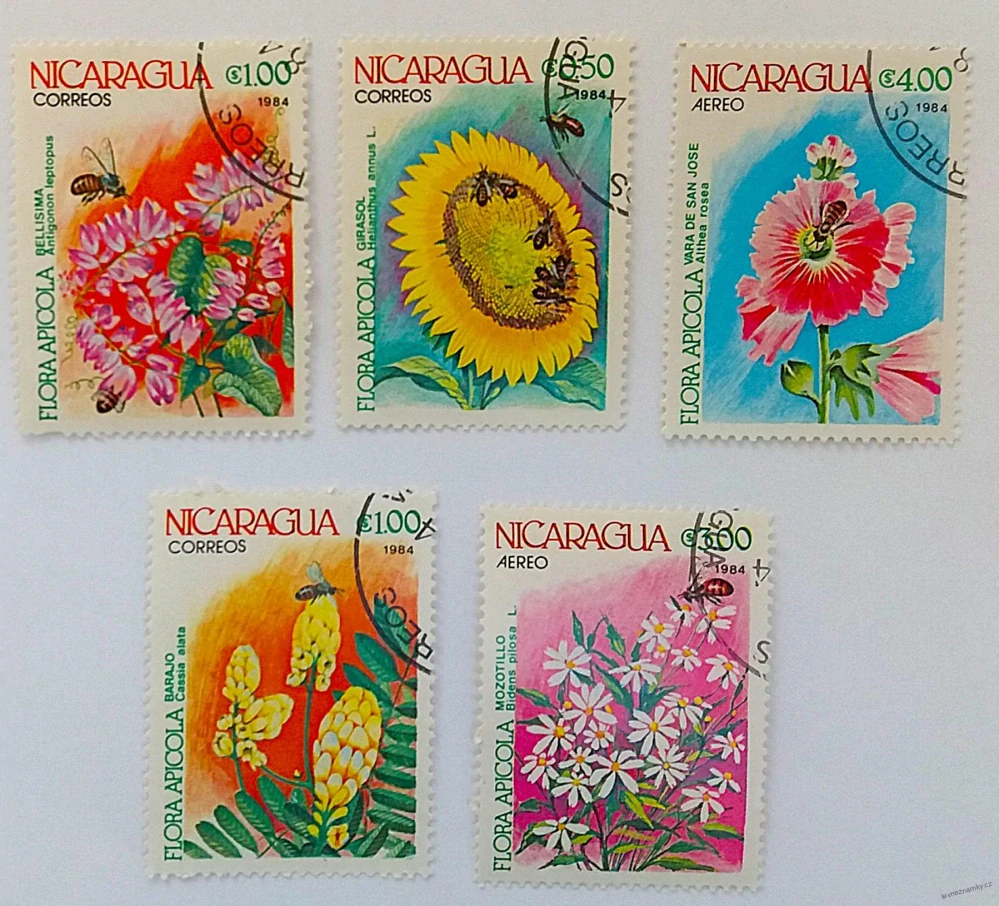 Sestava známek - Nicaragua - flóra