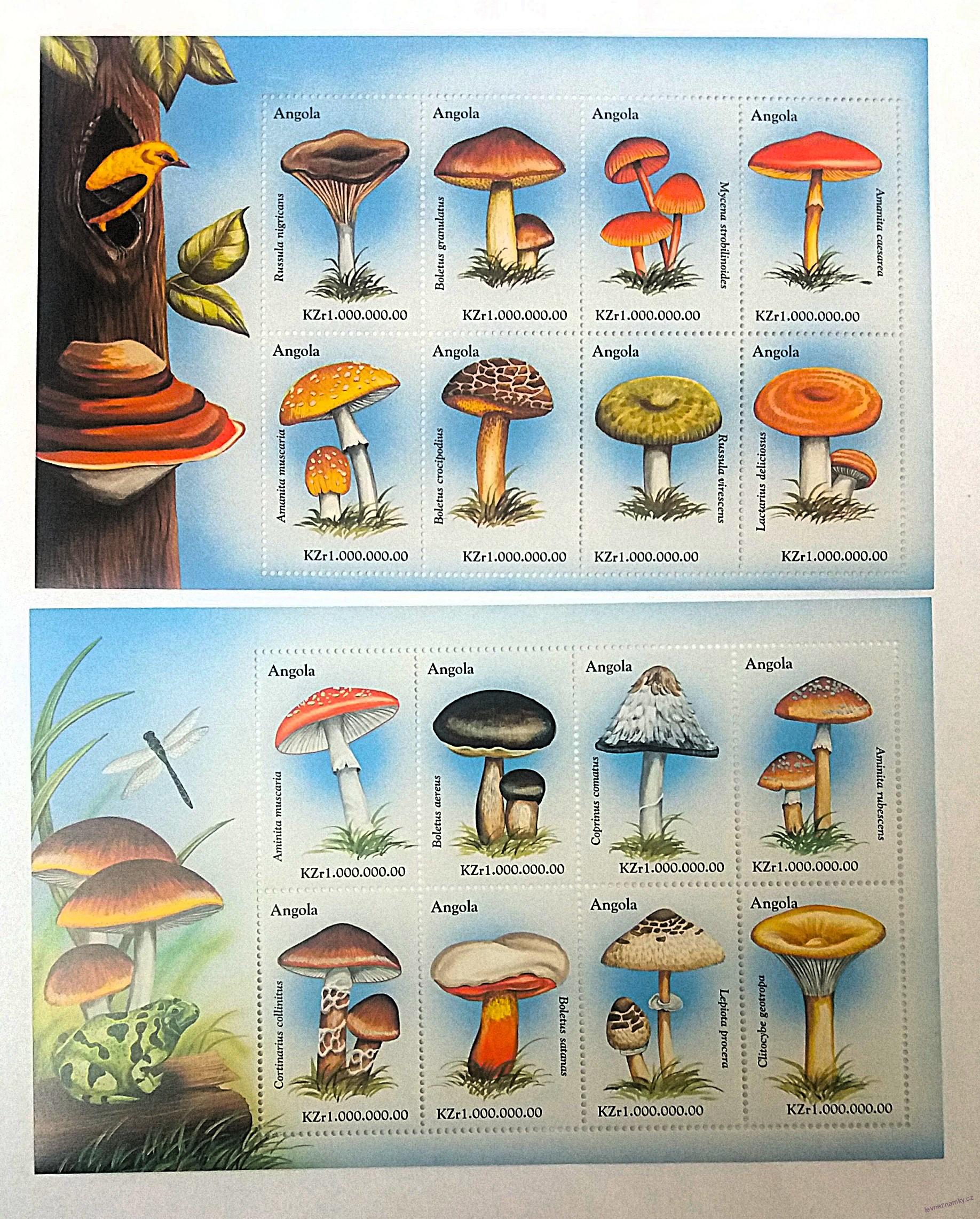 Sada aršíků Angola - houby