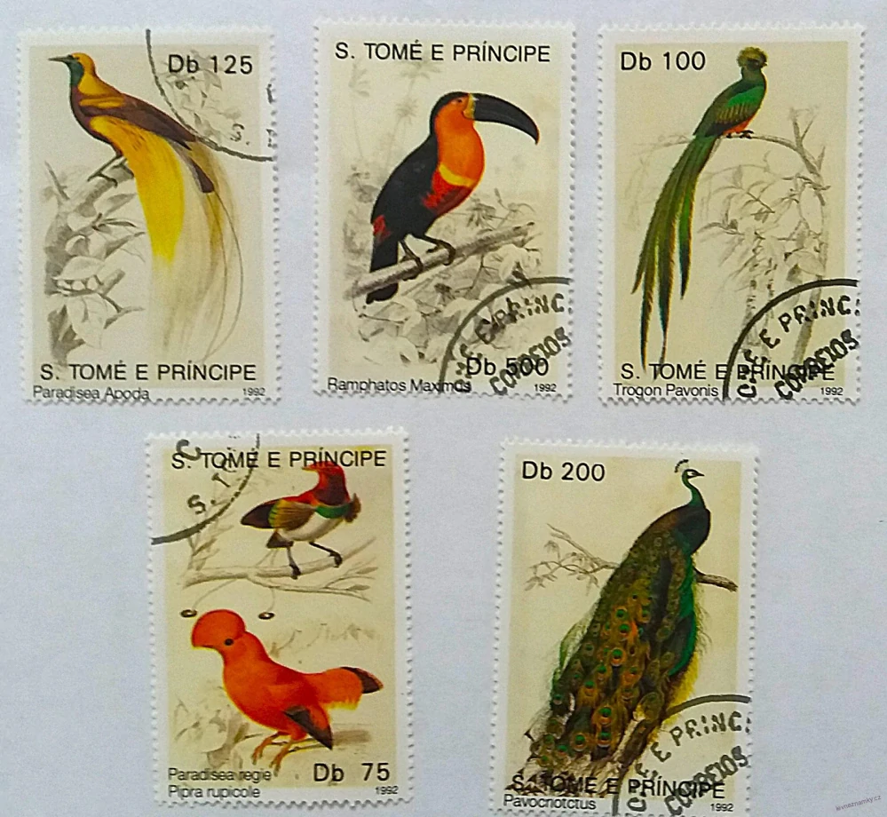 Sestava známek - St. Tomé - ptáci