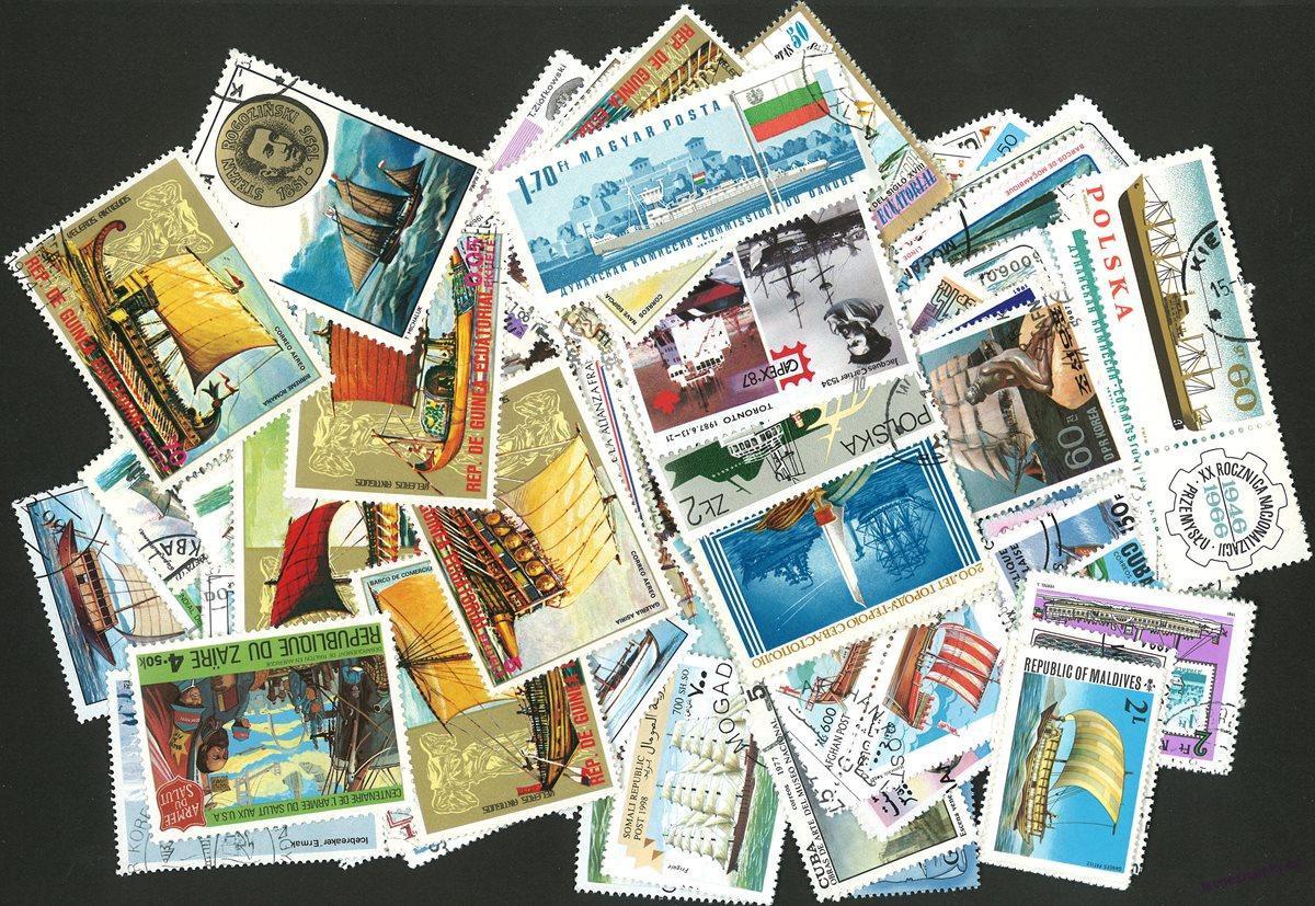 Balíček známek - lodě - 250 ks