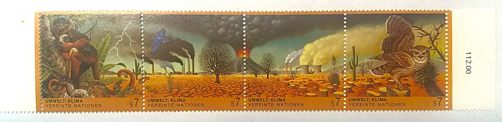 Čtyřblok známek - Nations Unies - fauna, smog