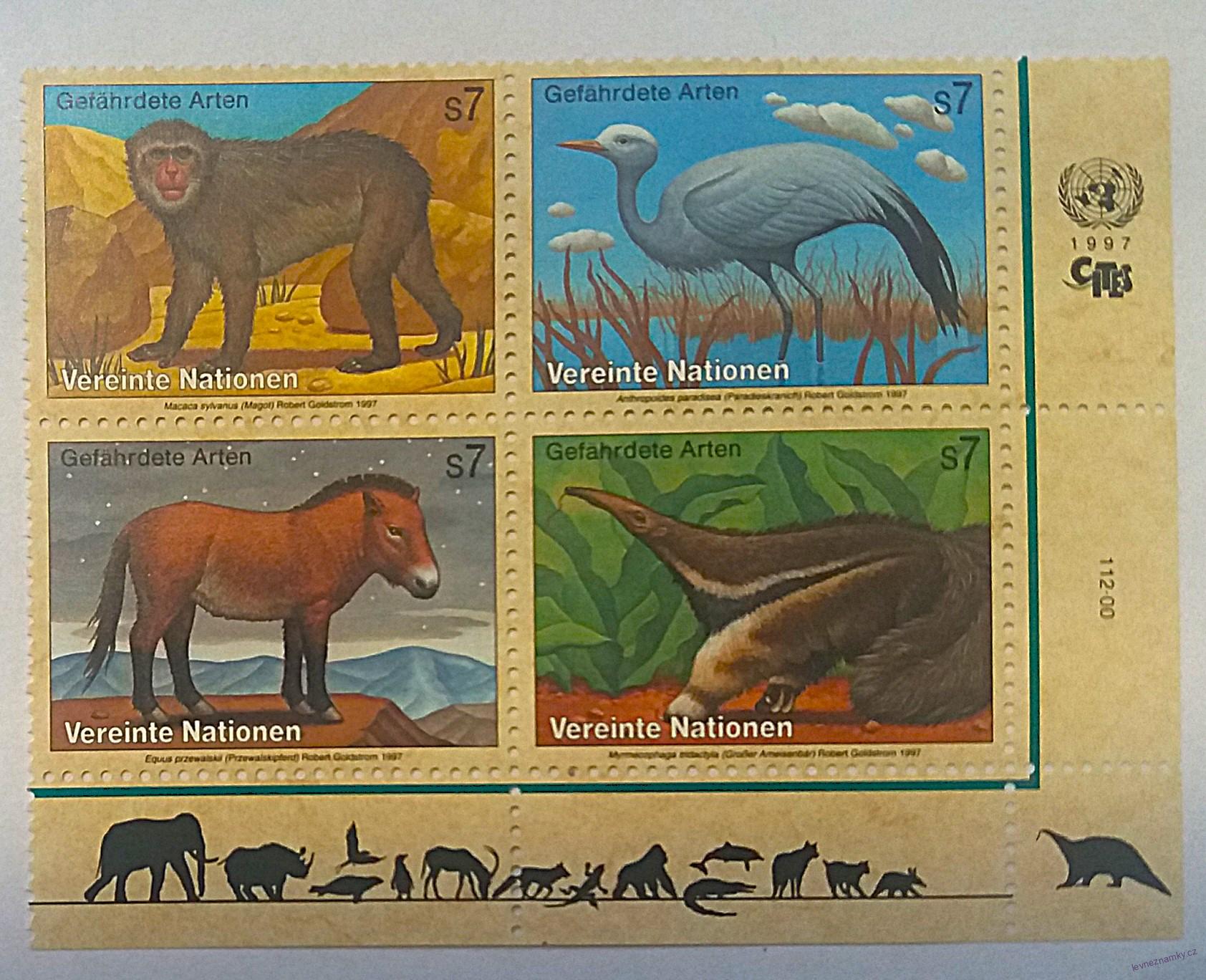 Čtyřblok známek - Nations Unies - fauna