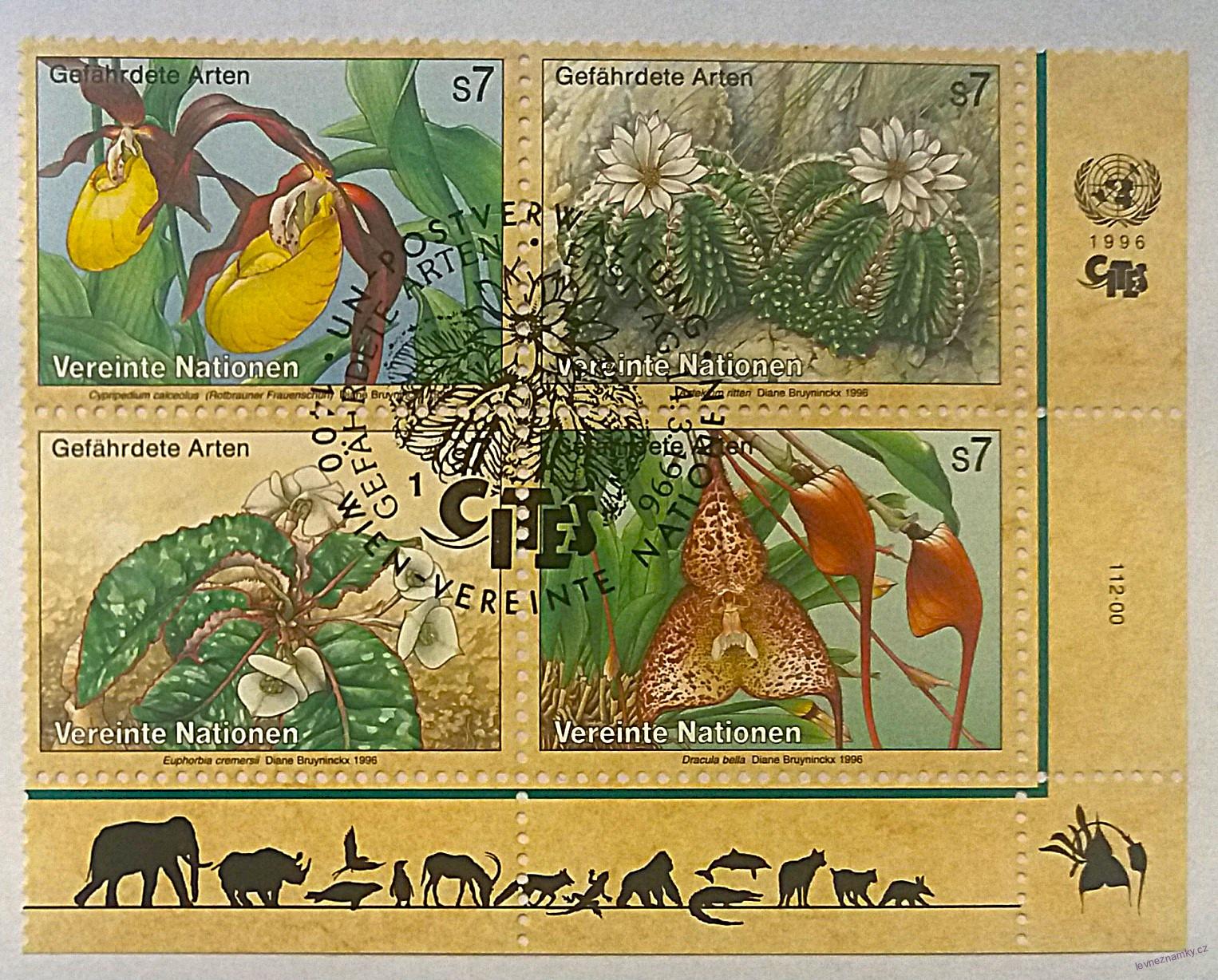 Čtyřblok známek - Nations Unies - flóra