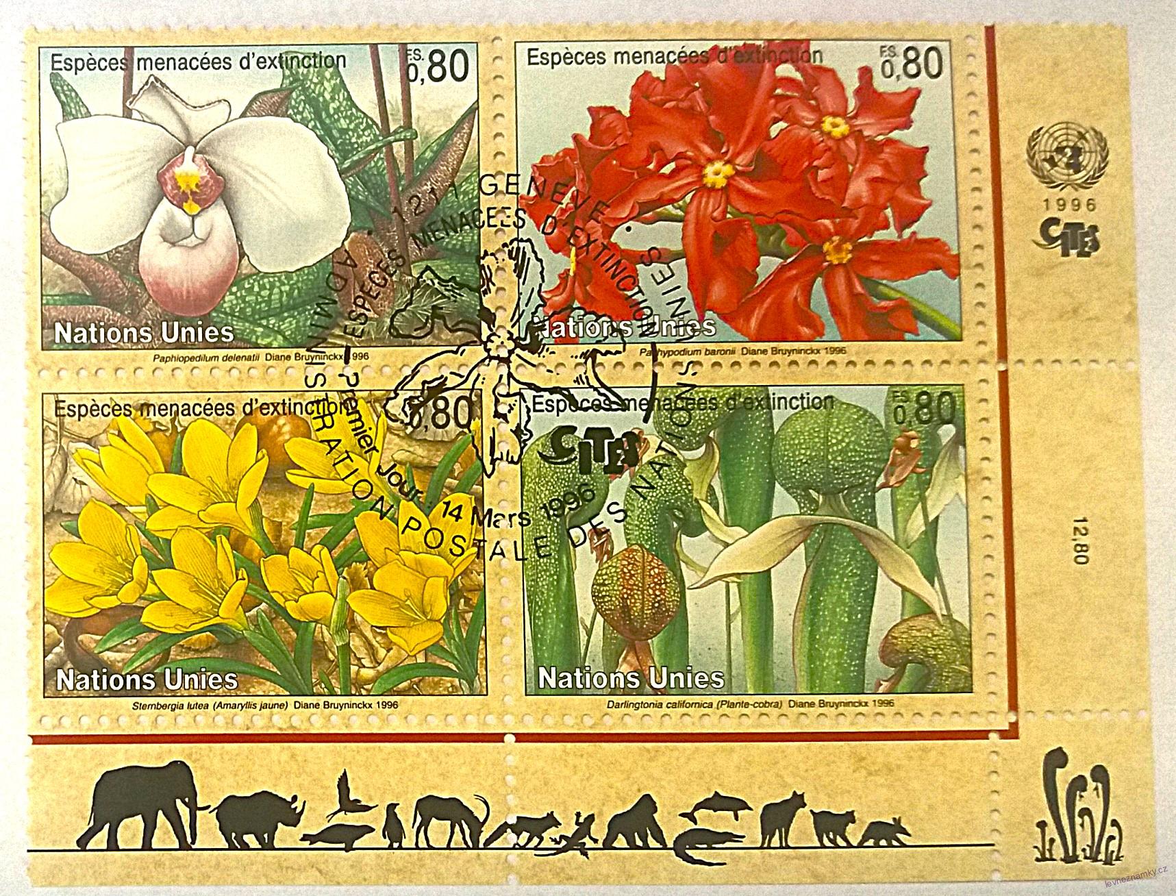 Čtyřblok známek - Nations Unies - flóra