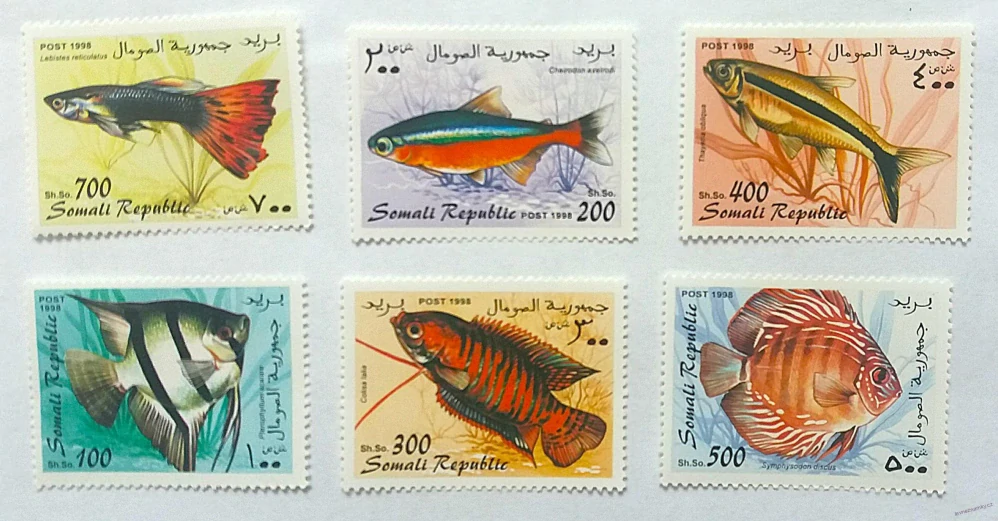 Sestava známek - Somali - ryby - čisté