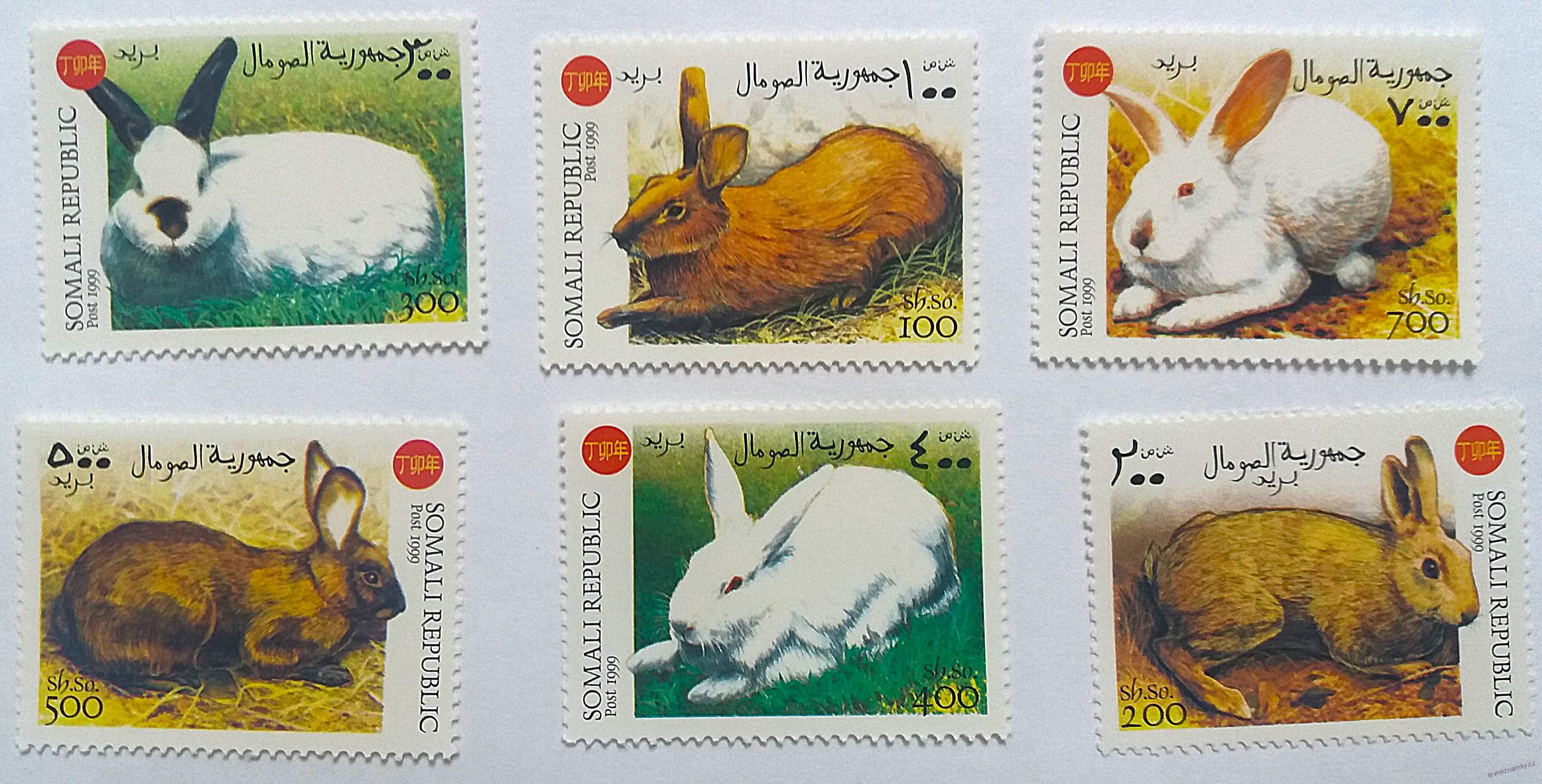 Sestava známek - Somali - králíci - čisté