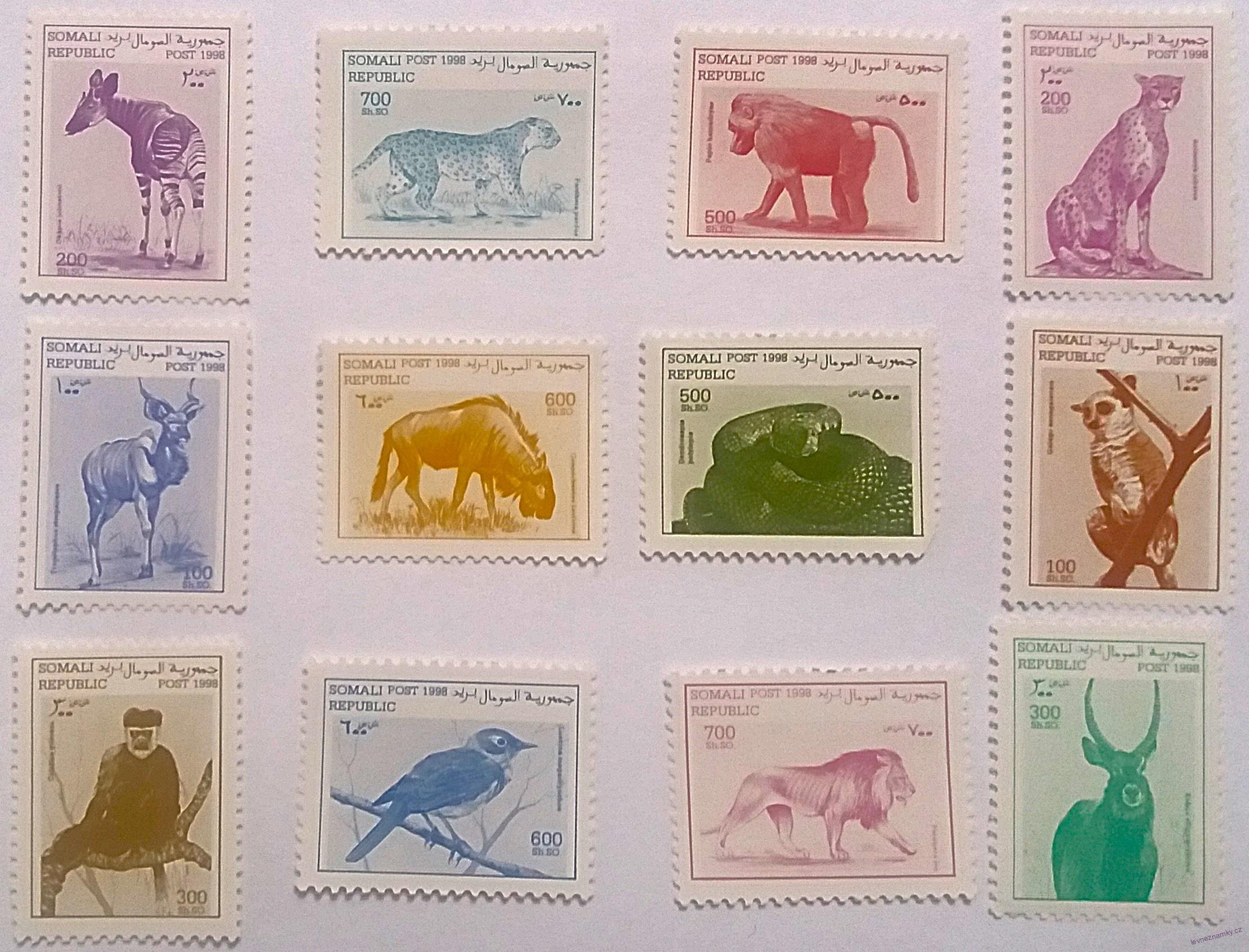 Sestava známek - Somali - divoká fauna - čisté