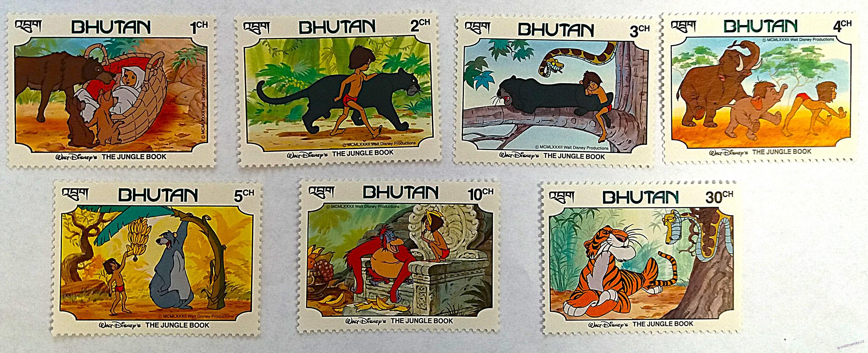 Sestava známek - Bhutan - Walt Disney - čisté