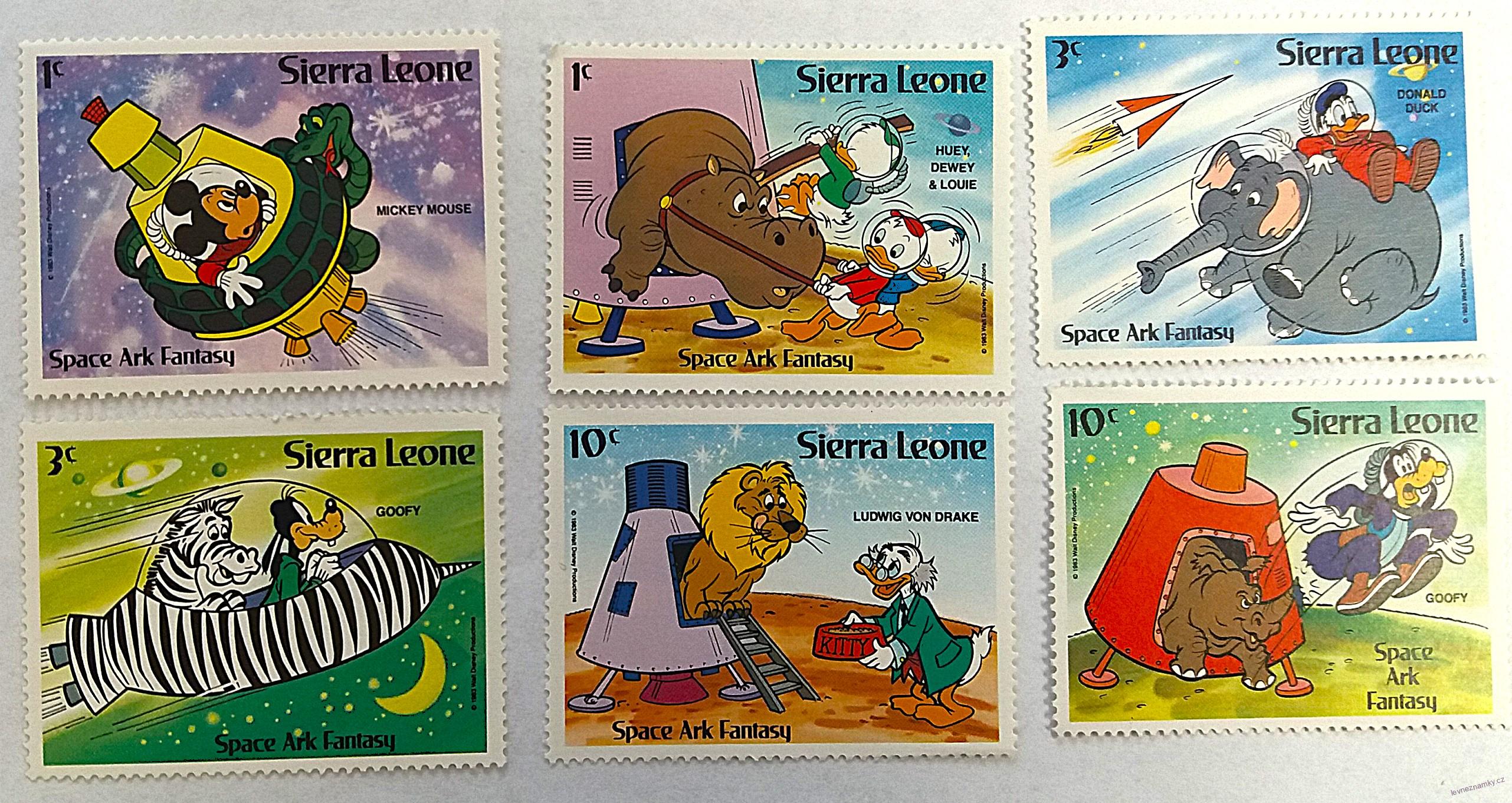 Sestava známek - Sierra Leone - Walt Disney - čisté