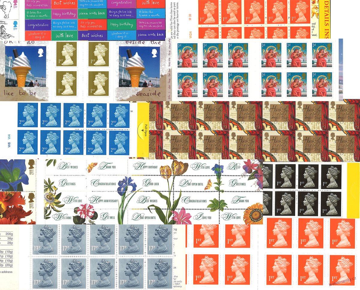 Známkové sešitky - Velká Británie - 1980 - 2005 - 10 ks