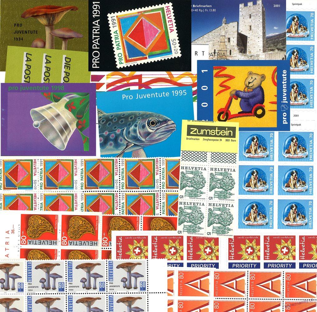 Známkové sešitky - Švýcarsko - 1986 - 2001 - 10 ks