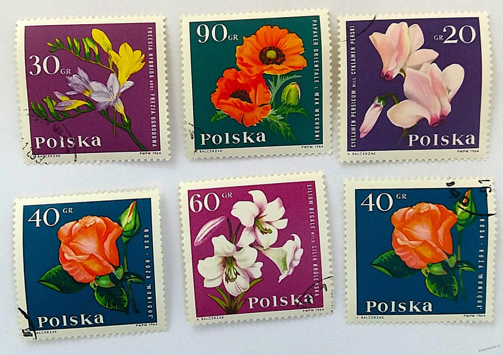 Sestava známek - Polsko - flóra