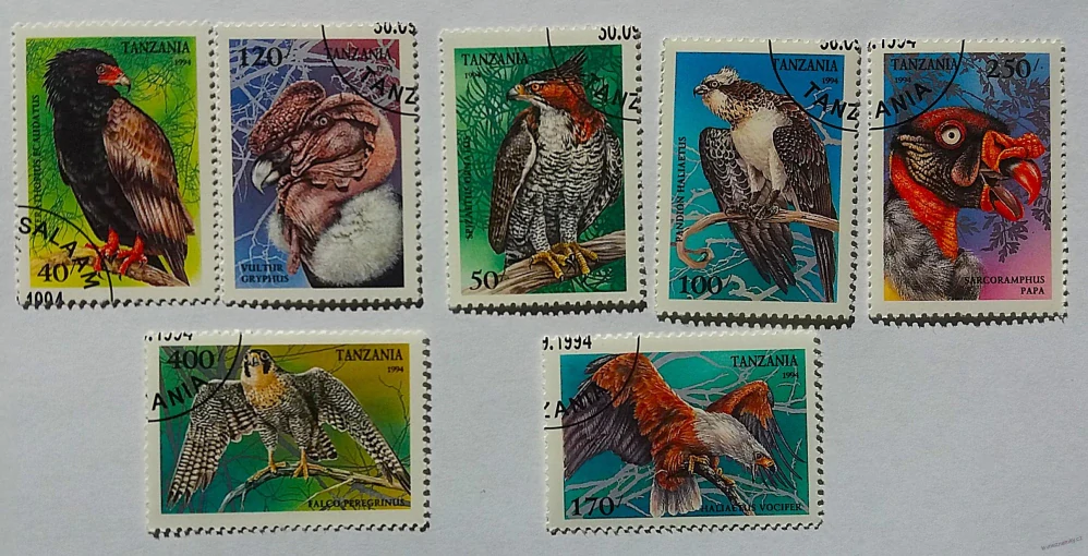 Sestava známek - Tanzania - dravci