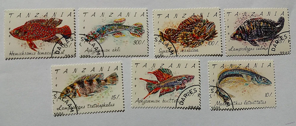 Sestava známek - Tanzania - ryby