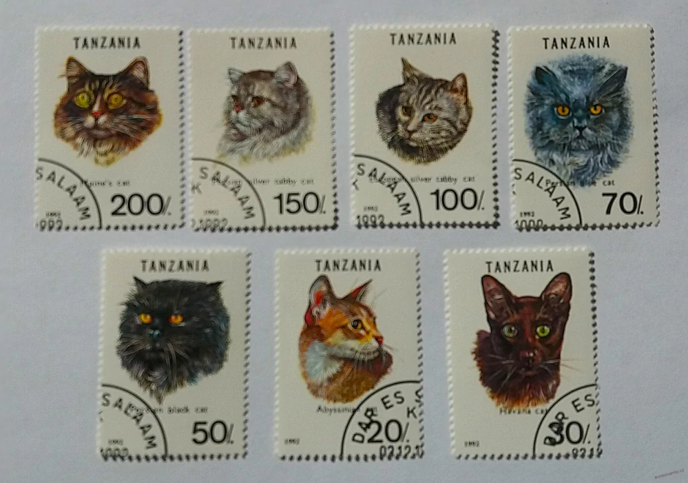 Sestava známek - Tanzania - kočky