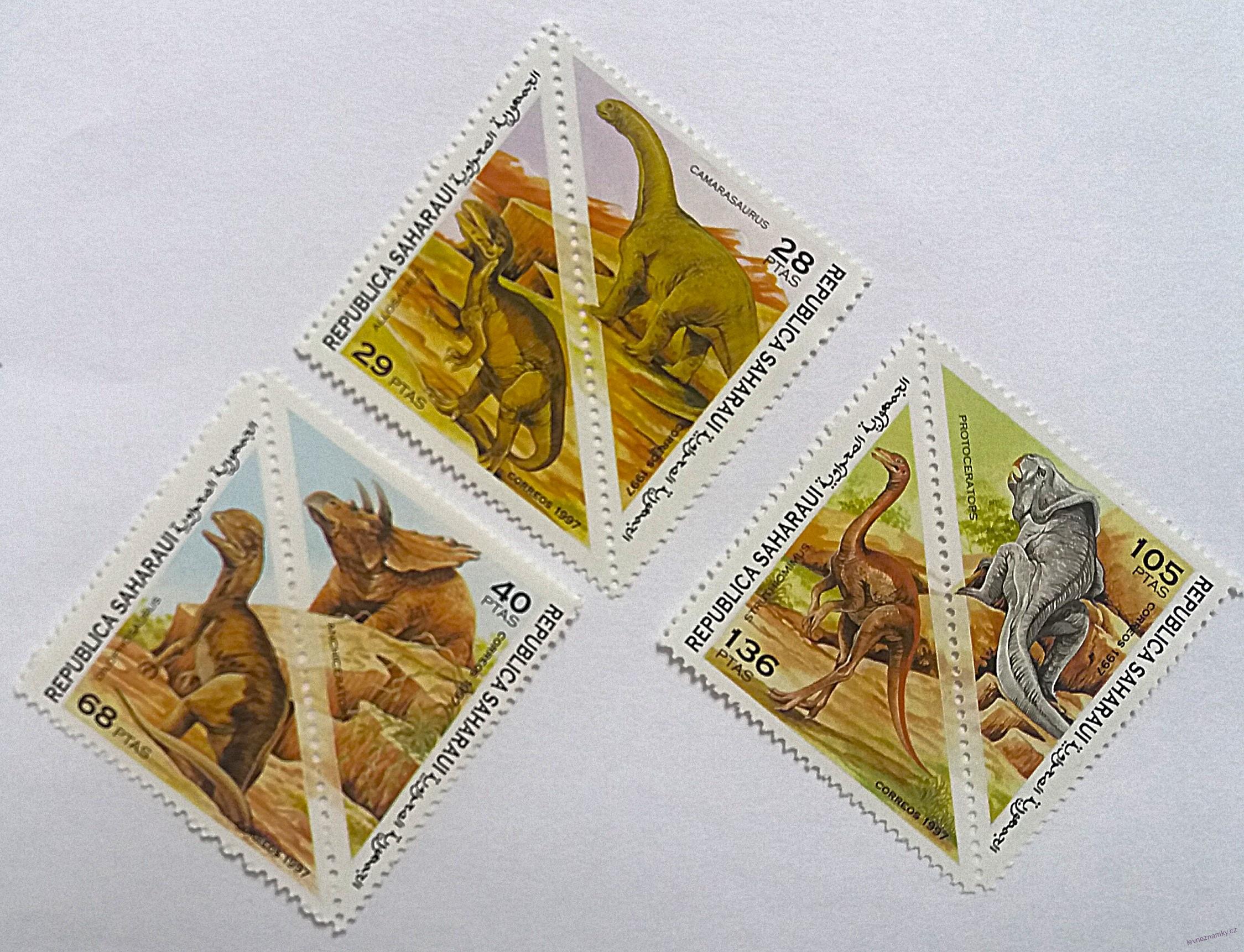 Sestava známek - Sahara - dinosauři - čisté