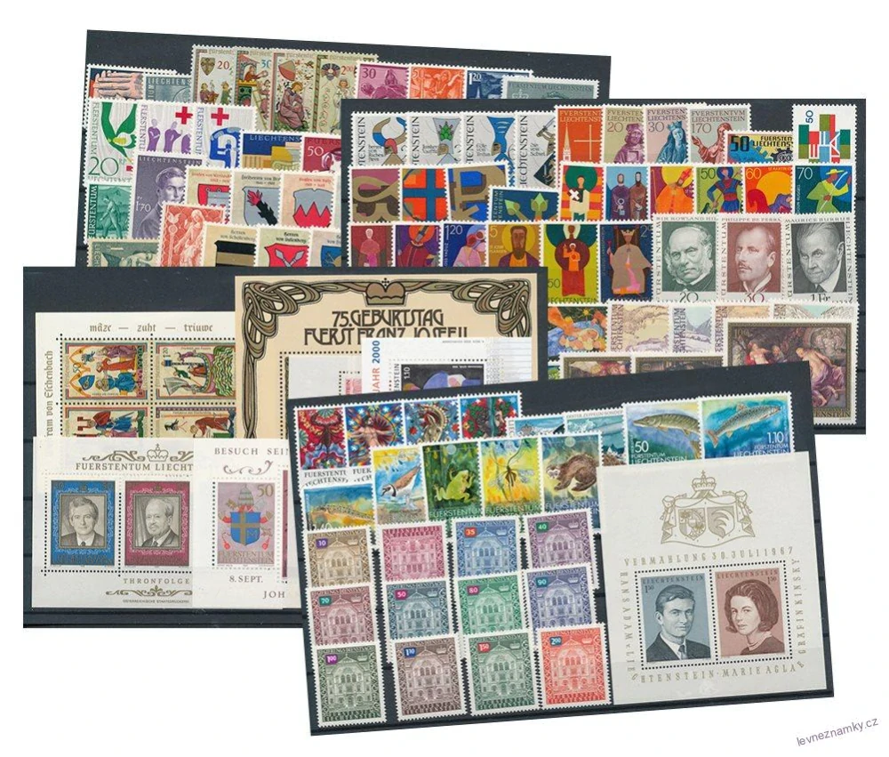 Sbírka známek - Lichtenštejnsko 1962 - 1992 - čisté