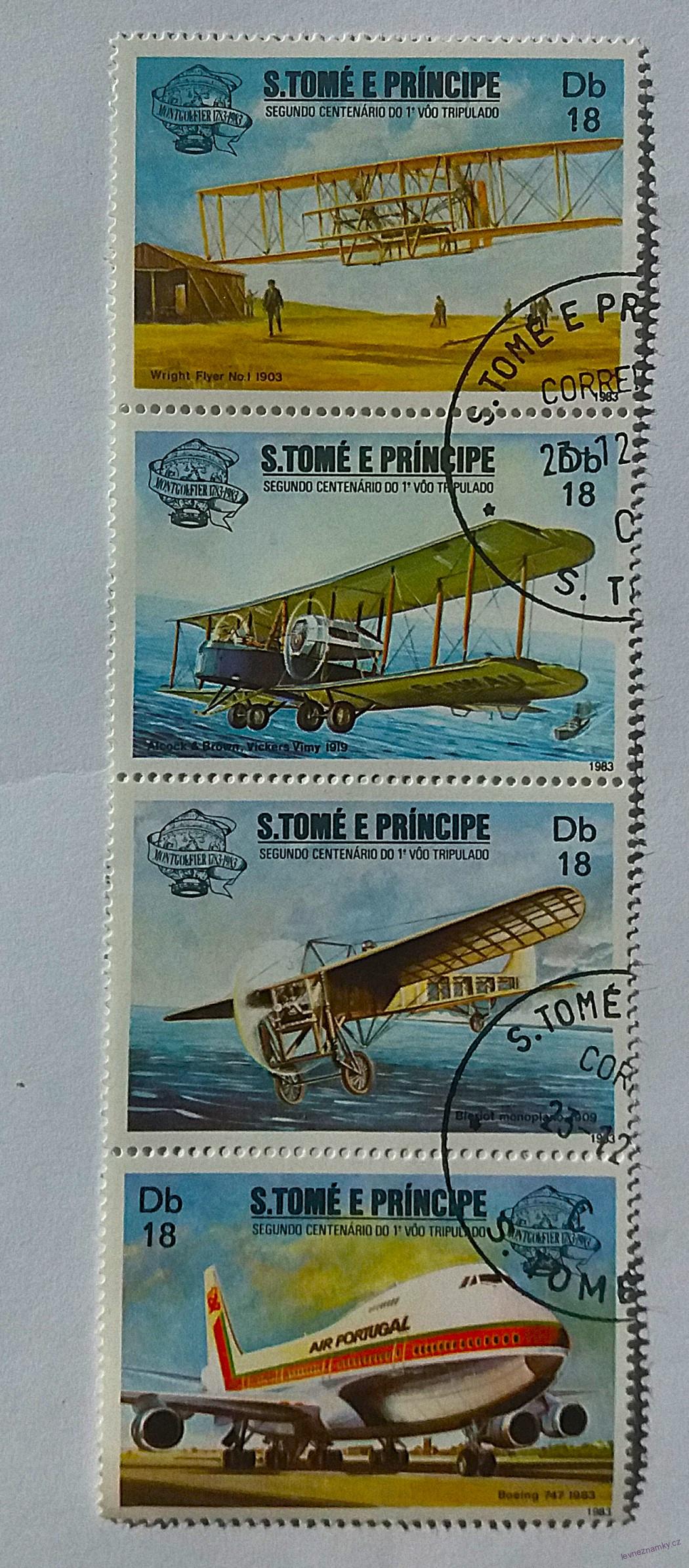 Sestava známek - St. Tomé - letadla