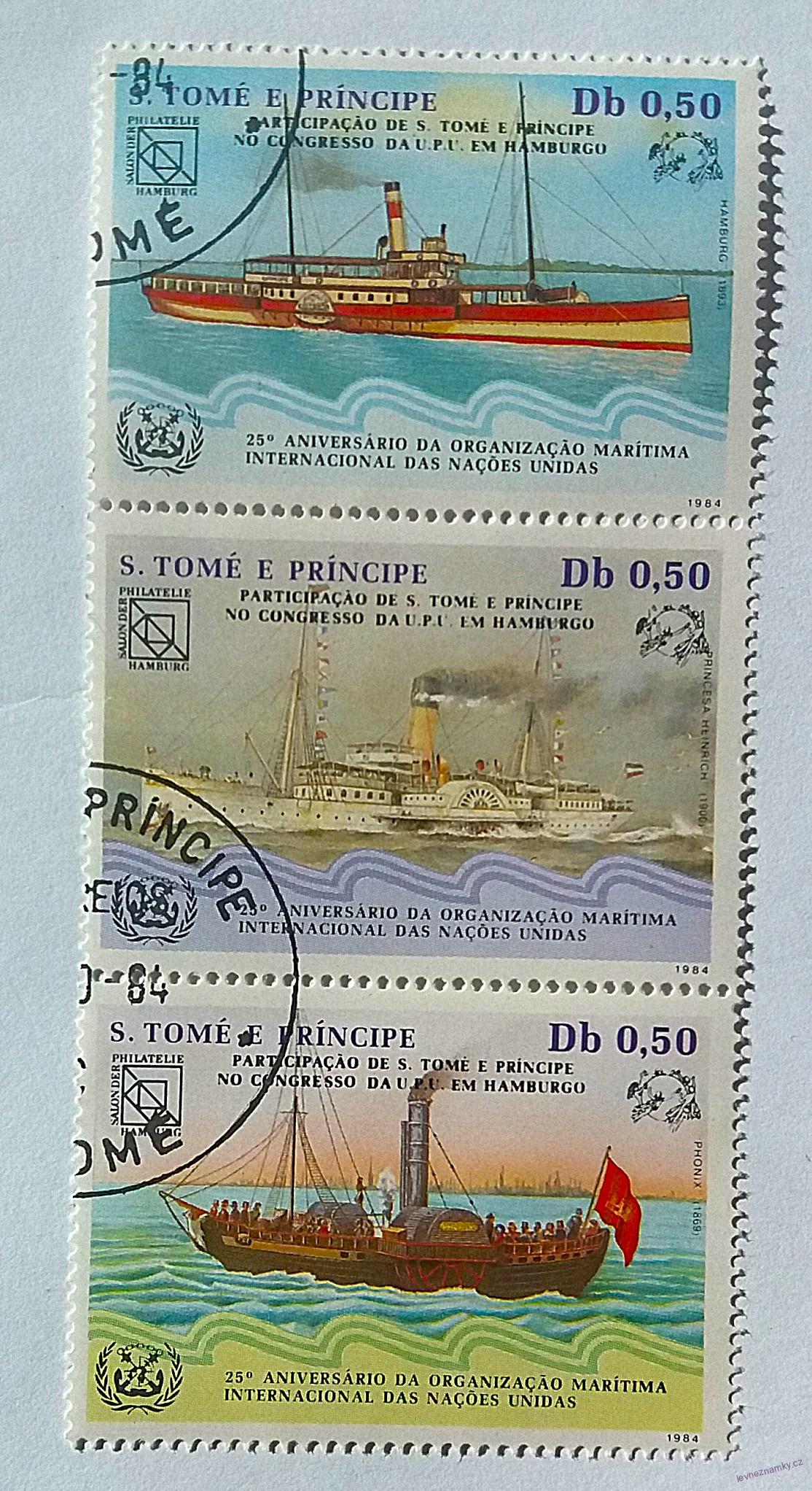 Sestava známek - St. Tomé - lodě