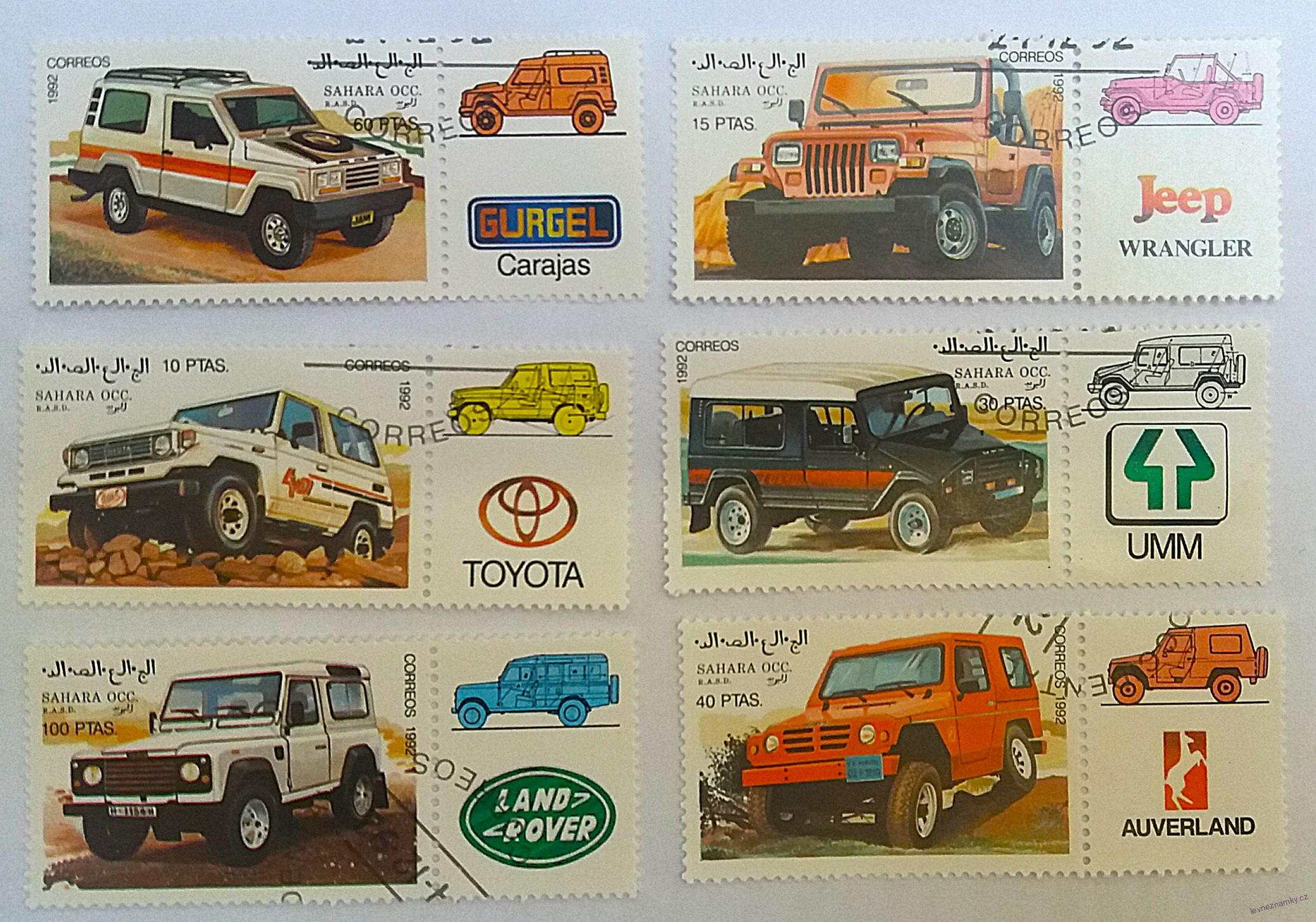 Sestava známek - Sahara - auta