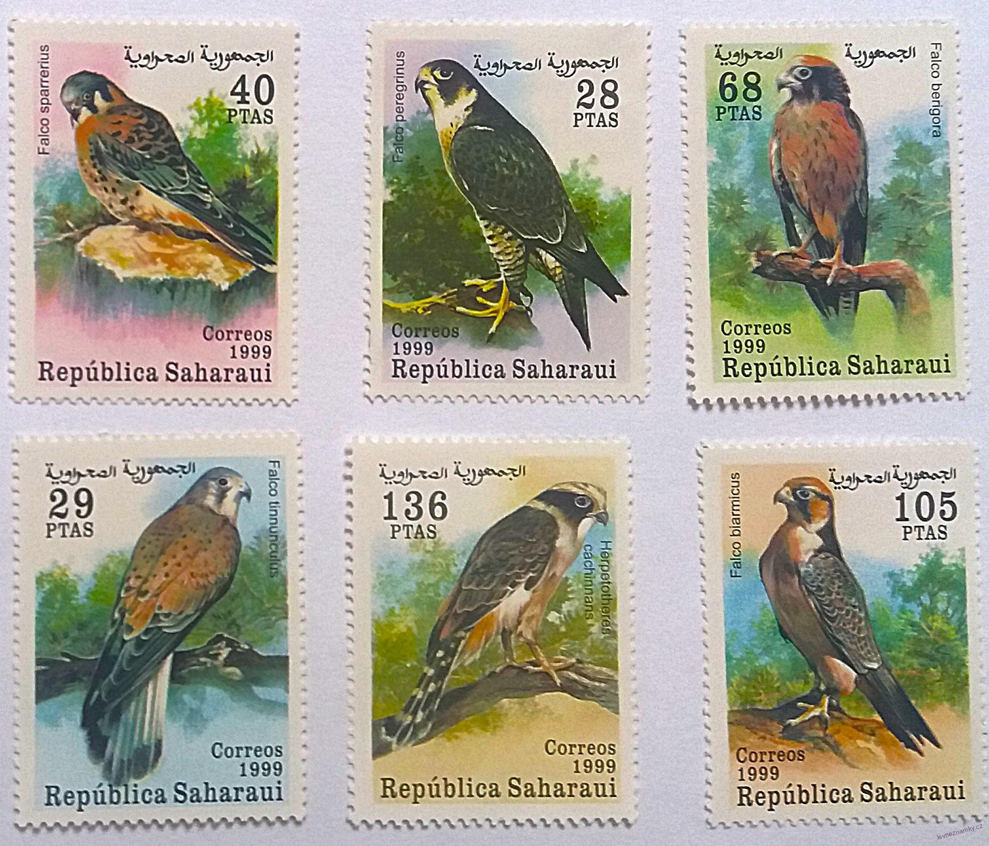 Sestava známek - Sahara - dravci - čisté