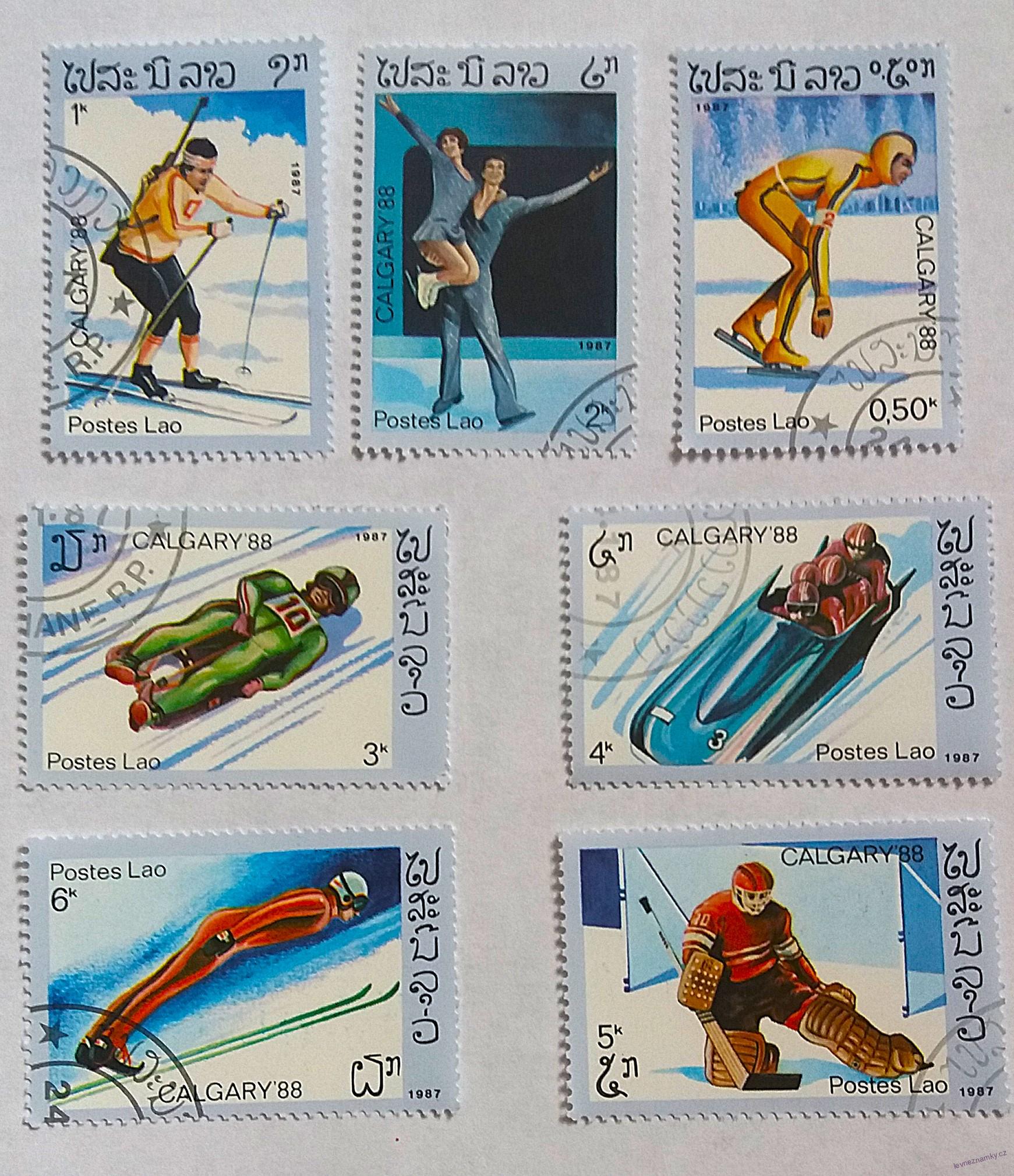 Sestava známek - Postes Lao - ZOH Calgary