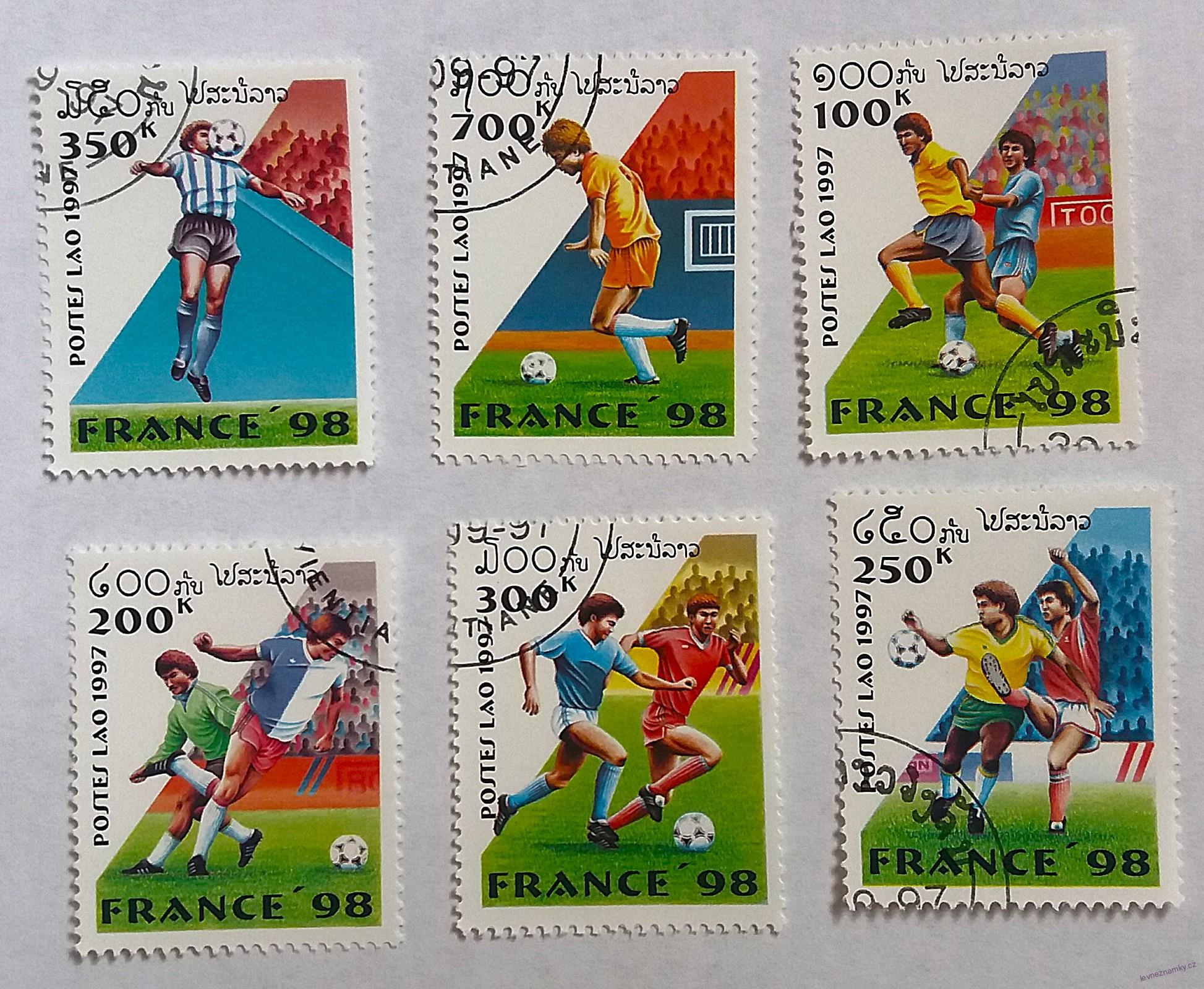 Sestava známek - Postes Lao - fotbal