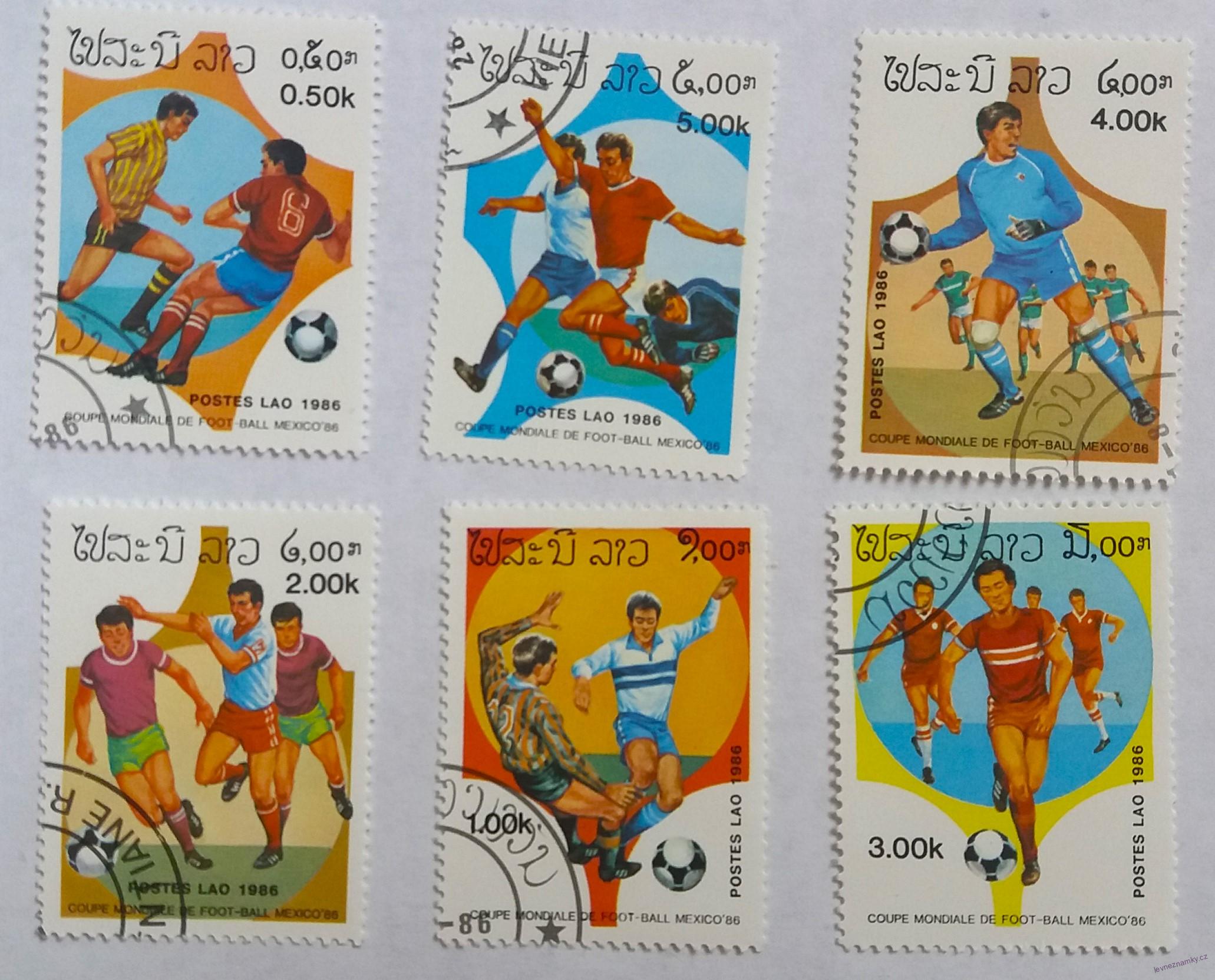 Sestava známek - Postes Lao - fotbal
