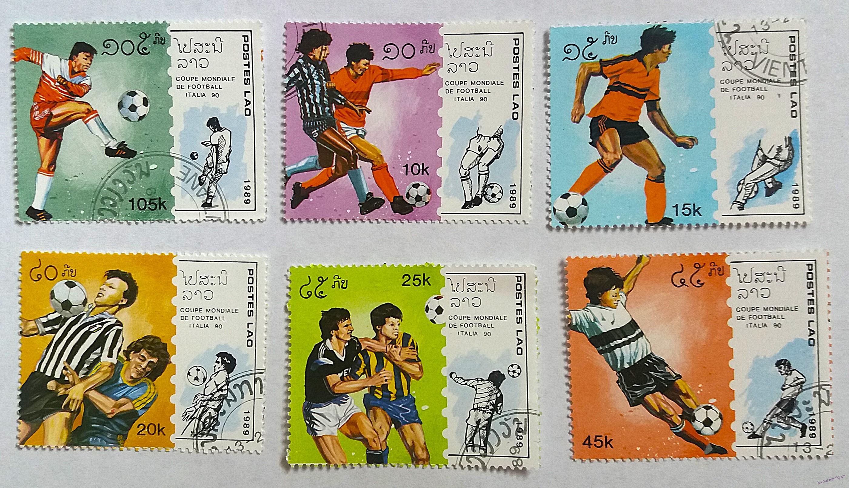 Sestava známek - Postes Lao - fotbal