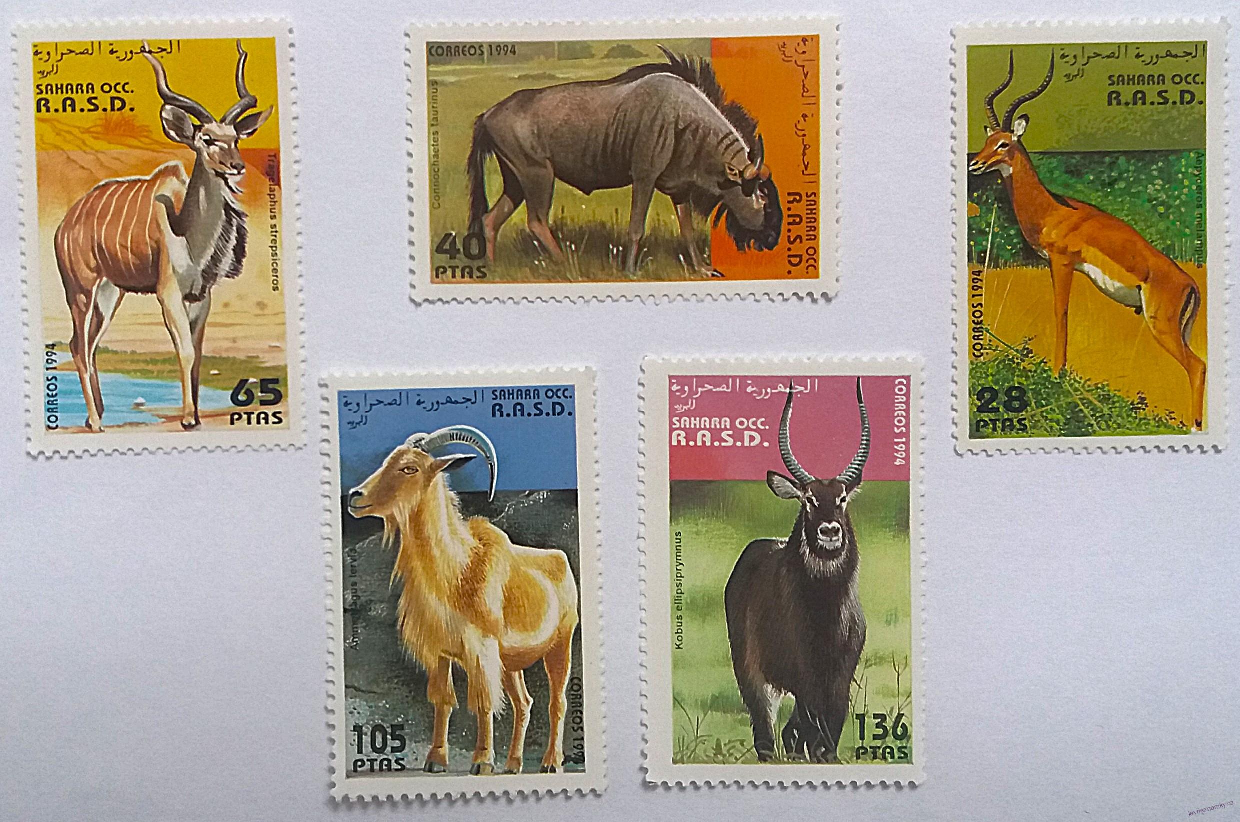 Sestava známek - Sahara - divoká fauna - čisté