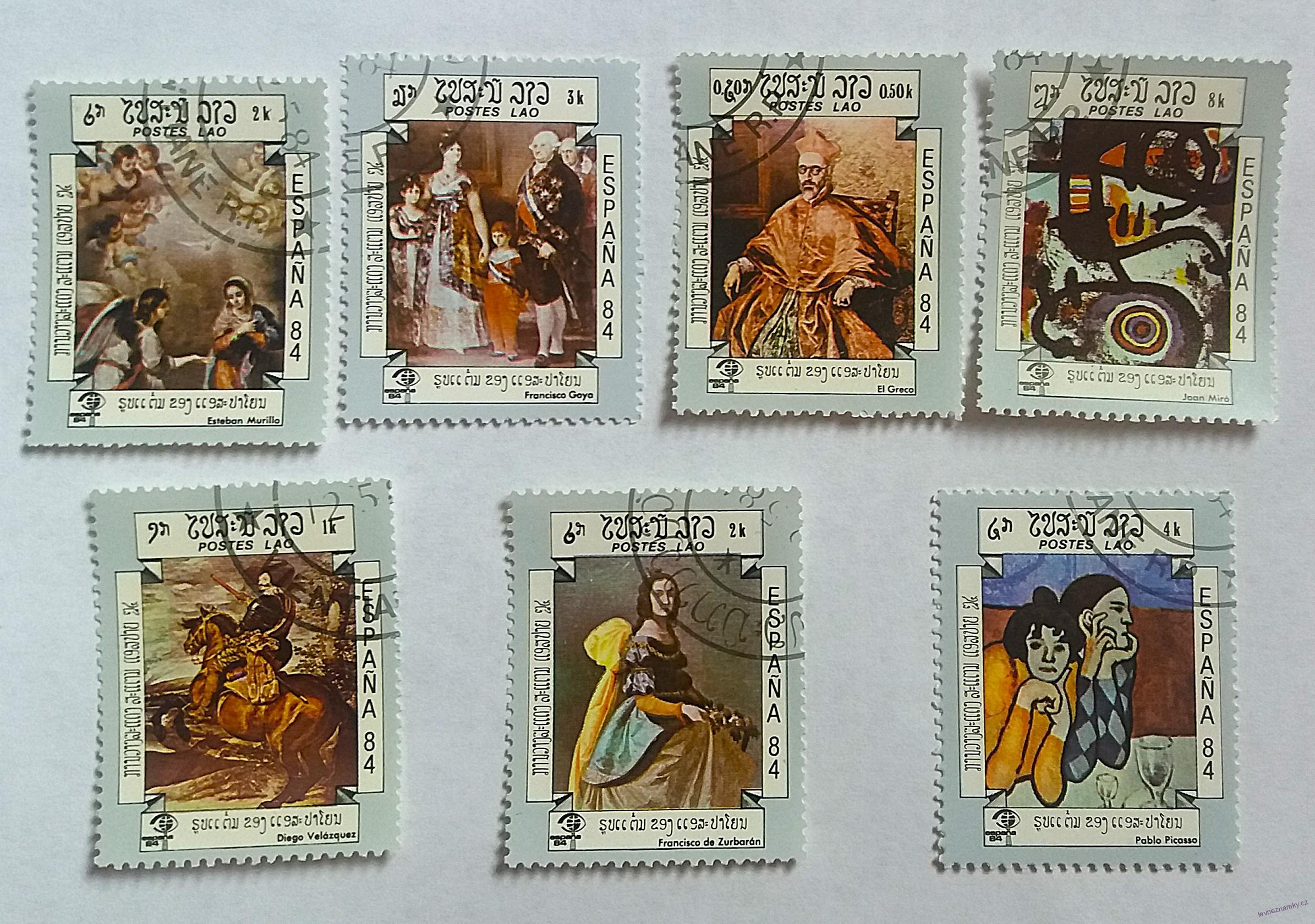 Sestava známek - Postes Lao - umění