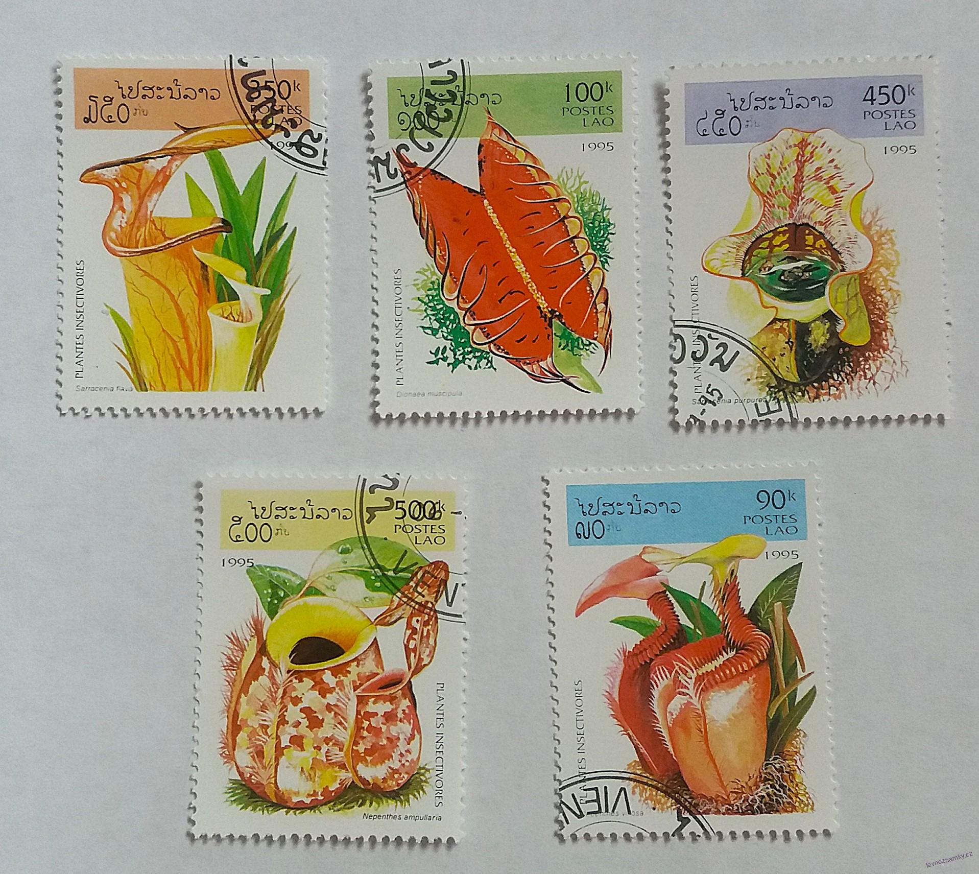 Sestava známek - Postes Lao - flóra