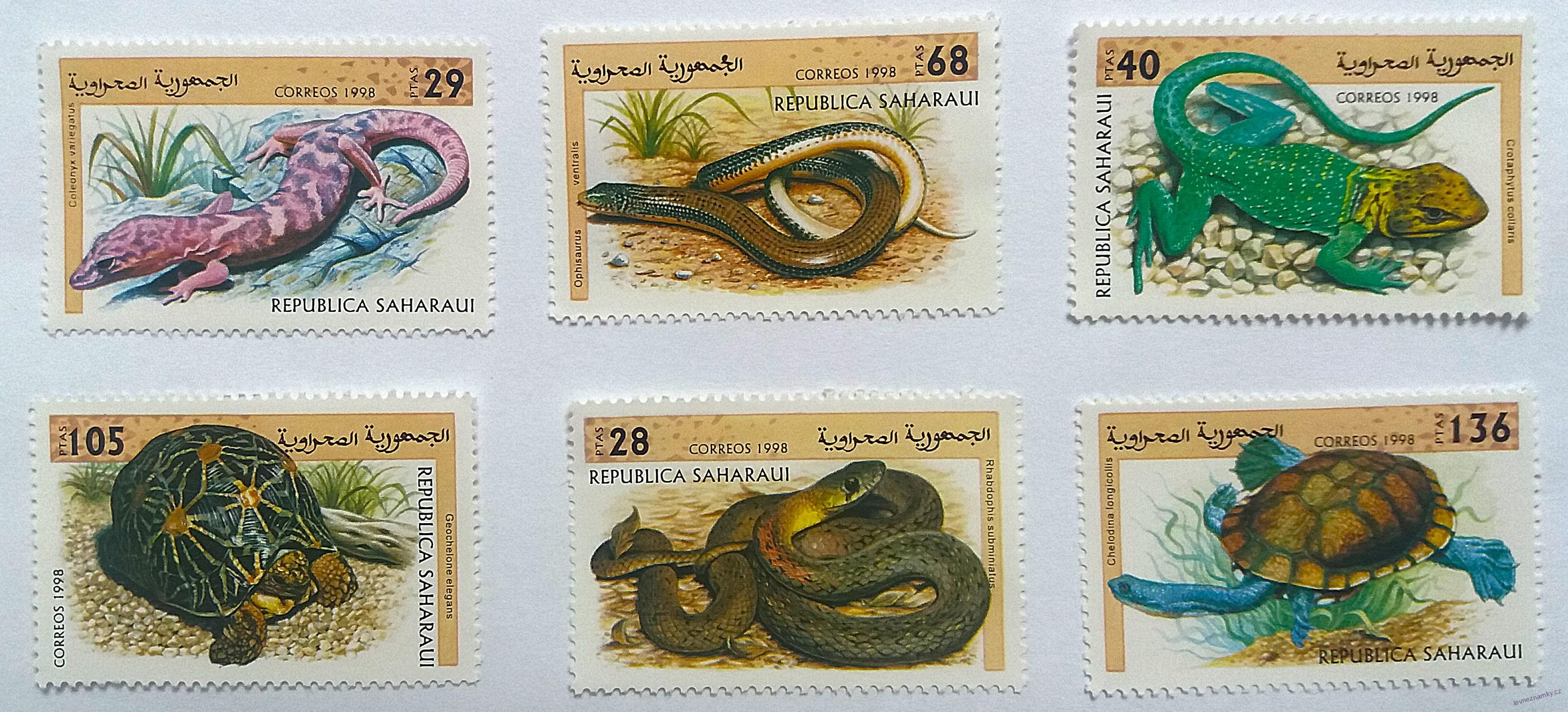 Sestava známek - Sahara - plazi - čisté