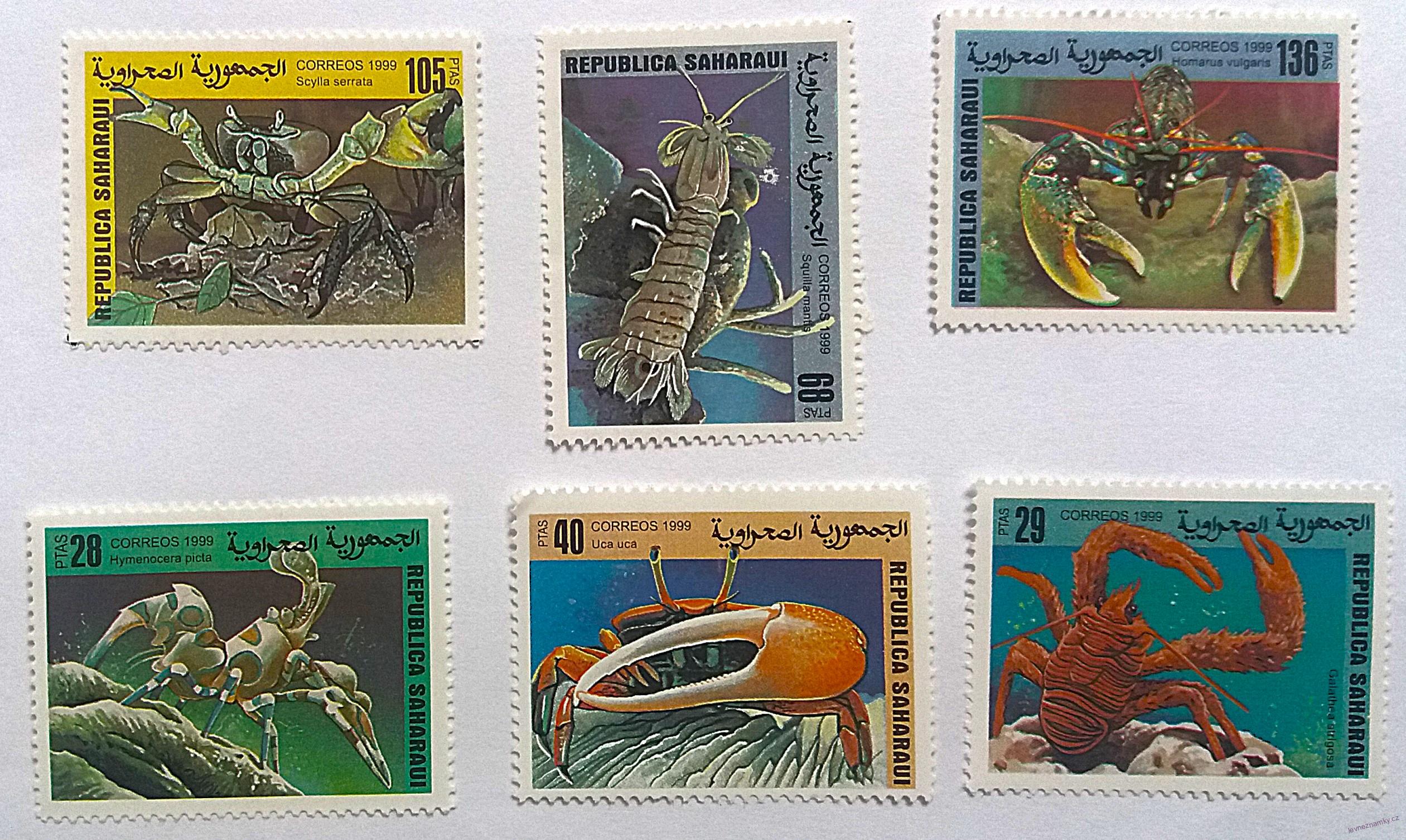 Sestava známek - Sahara - krabi - čisté