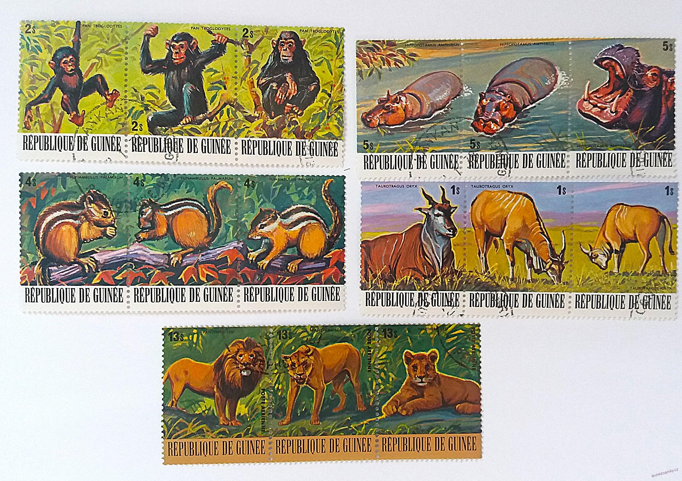 Sestava známek - Guinee - divoká fauna