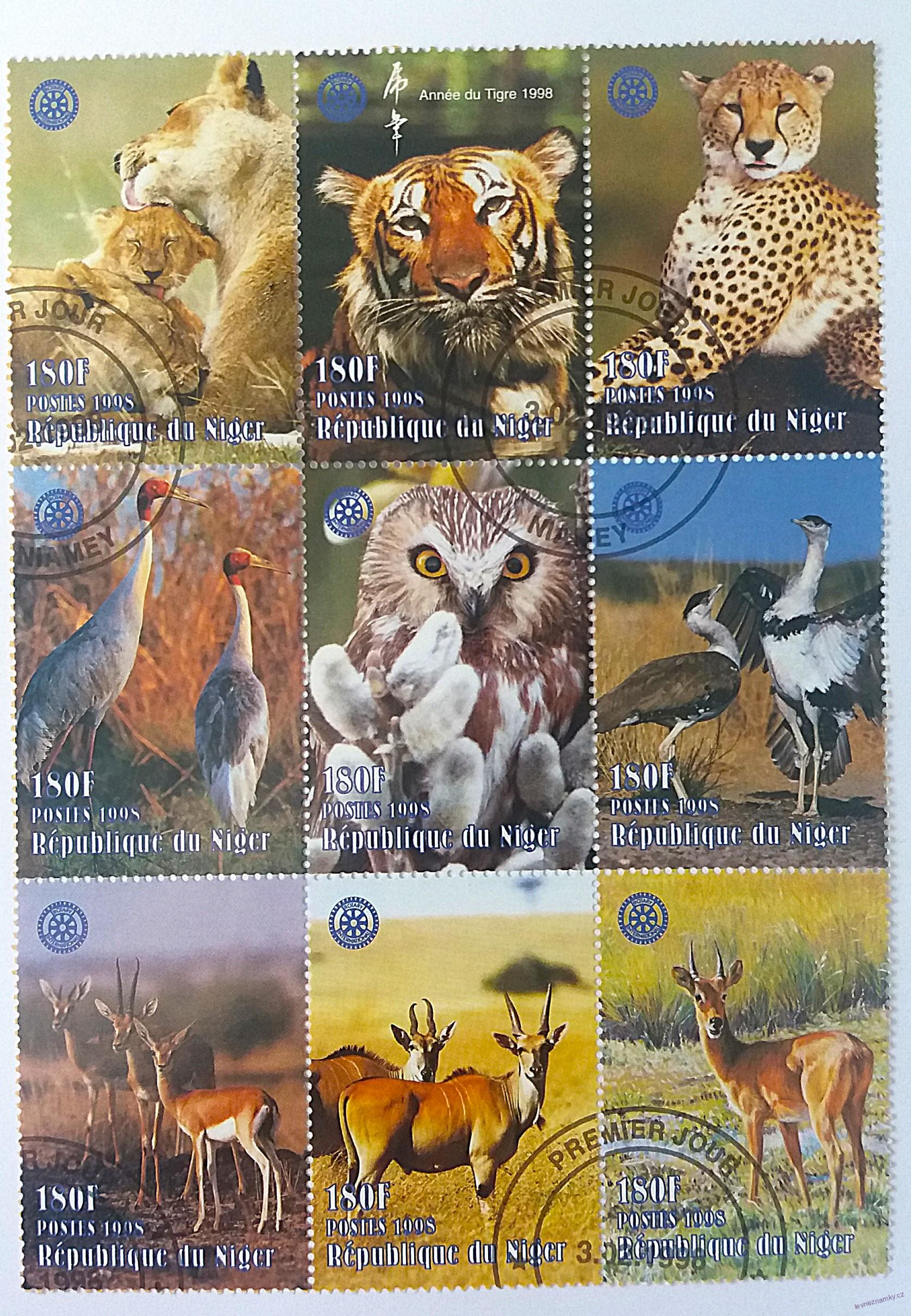 Sestava známek - Niger - divoká fauna