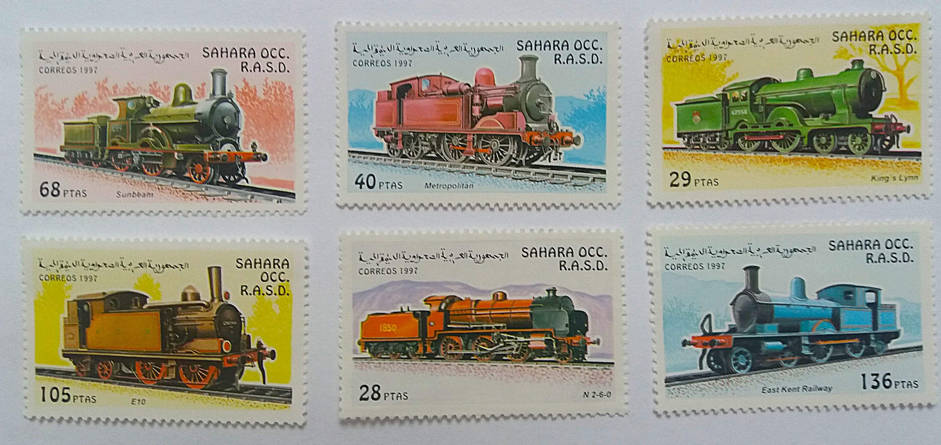 Sestava známek - Sahara - vlaky - čisté