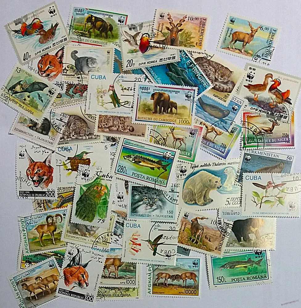 Balíček známek - fauna wwf - 50 ks