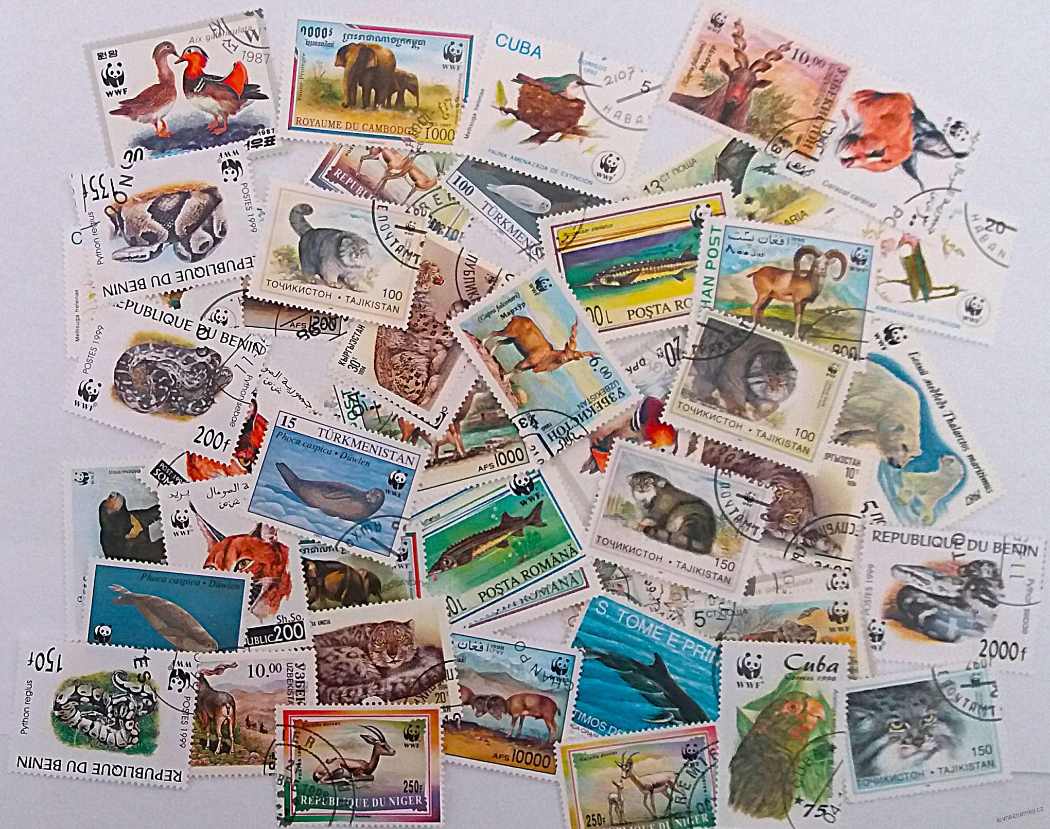 Balíček známek - fauna wwf - 50 ks