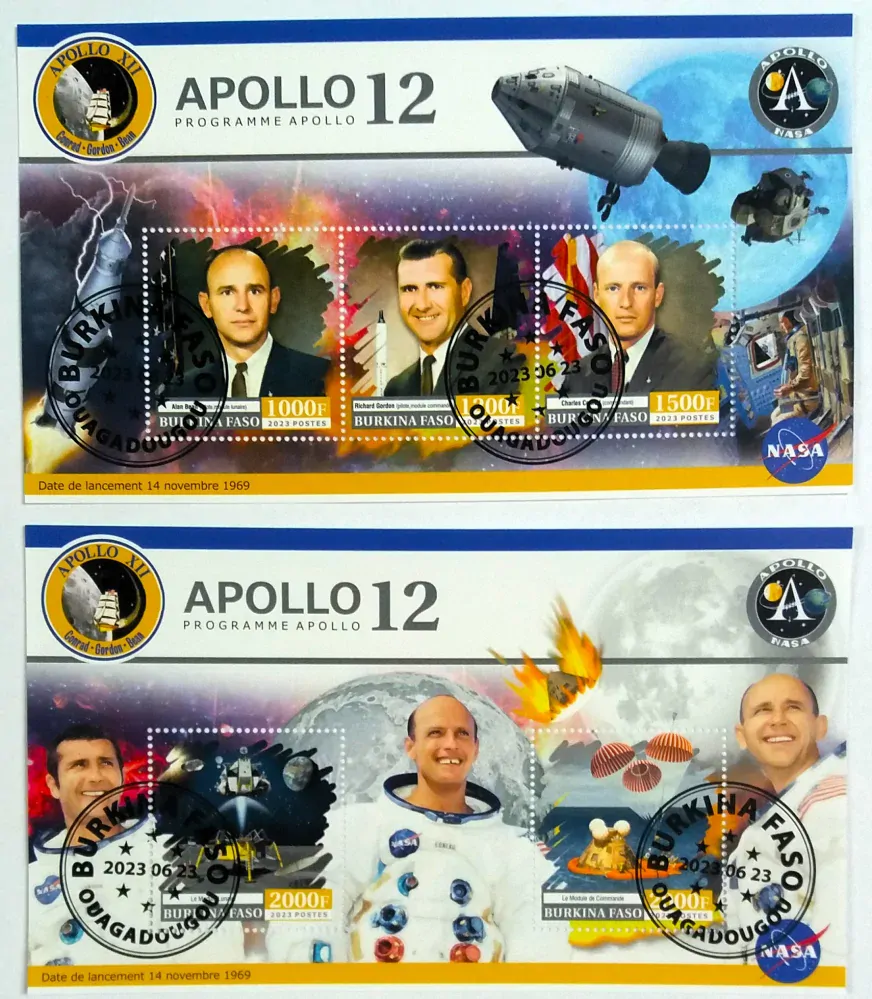 Sada aršíků Burkina Faso - kosmos, Apollo12