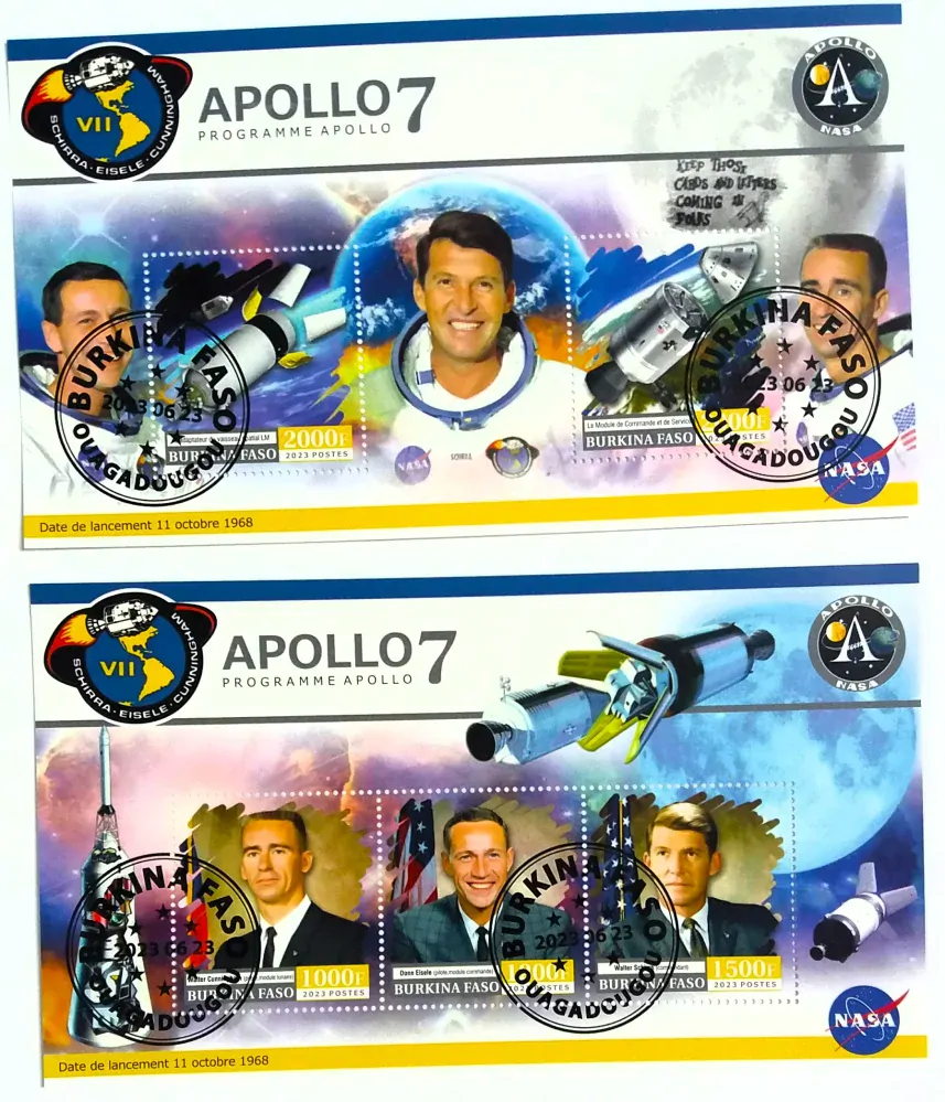 Sada aršíků Burkina Faso - kosmos, Apollo 7
