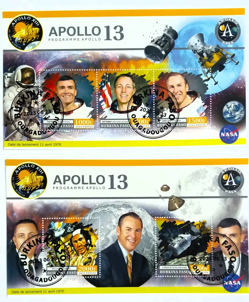 Sada aršíků Burkina Faso - kosmos, Apollo 13