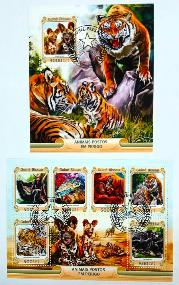 Sada aršíků Guiné-Bissau - divoká fauna