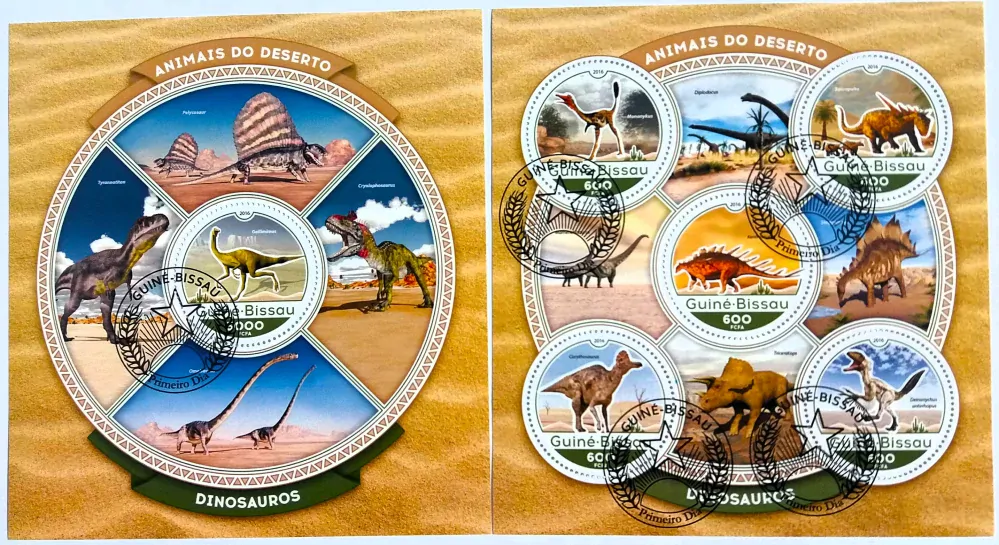 Sada aršíků Guiné-Bissau - dinosauři
