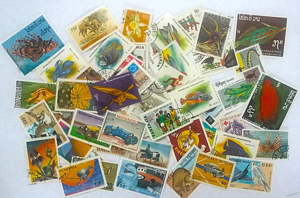 Balíček známek - mix různé - 80 ks - ražené i čisté
