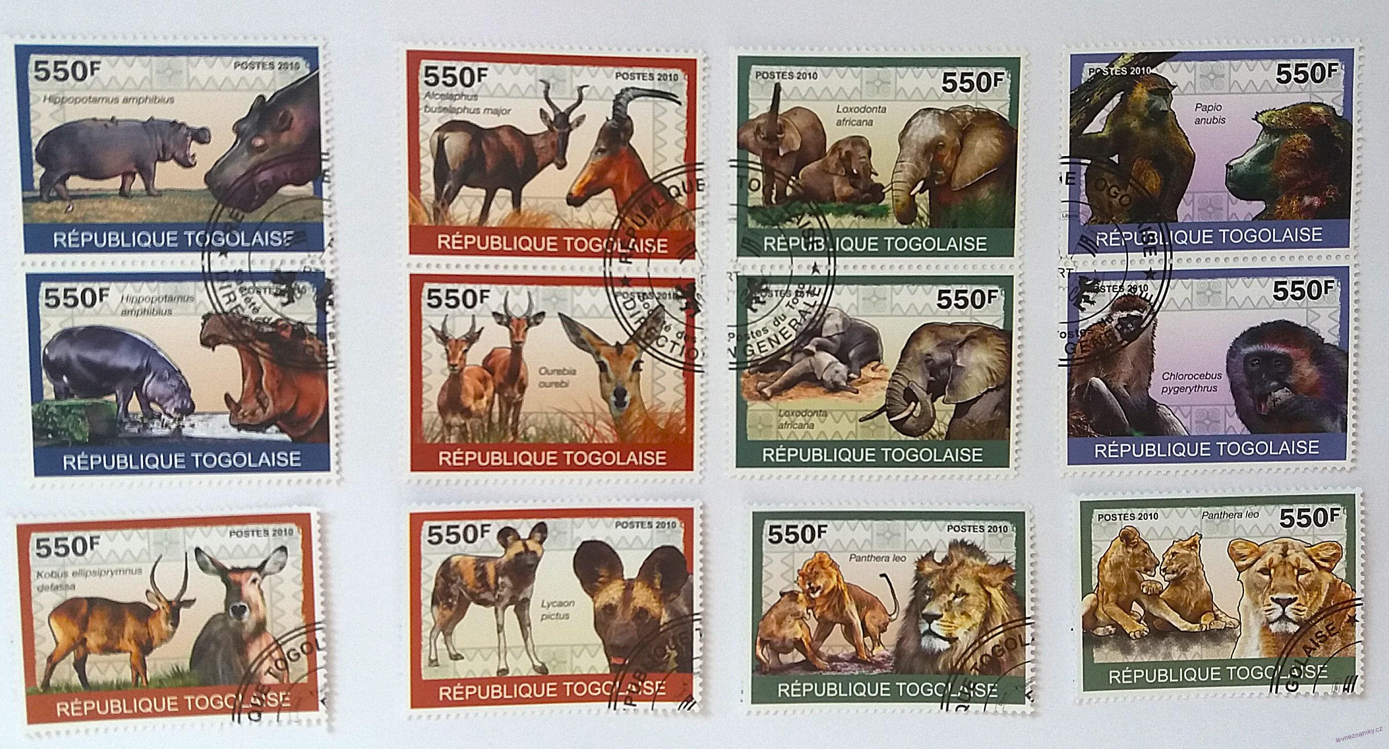 Sestava známek - Togolaise - divoká fauna