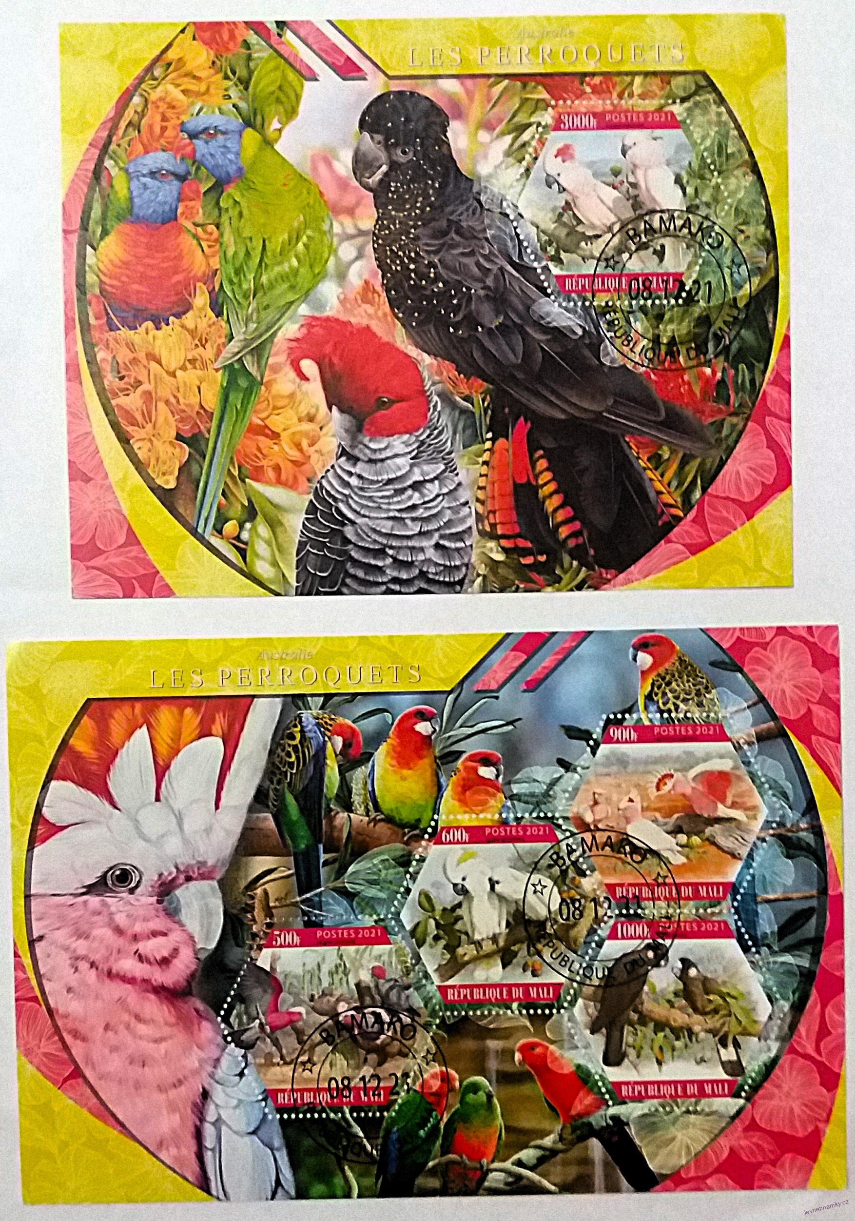 Sada aršíků Mali - papoušci