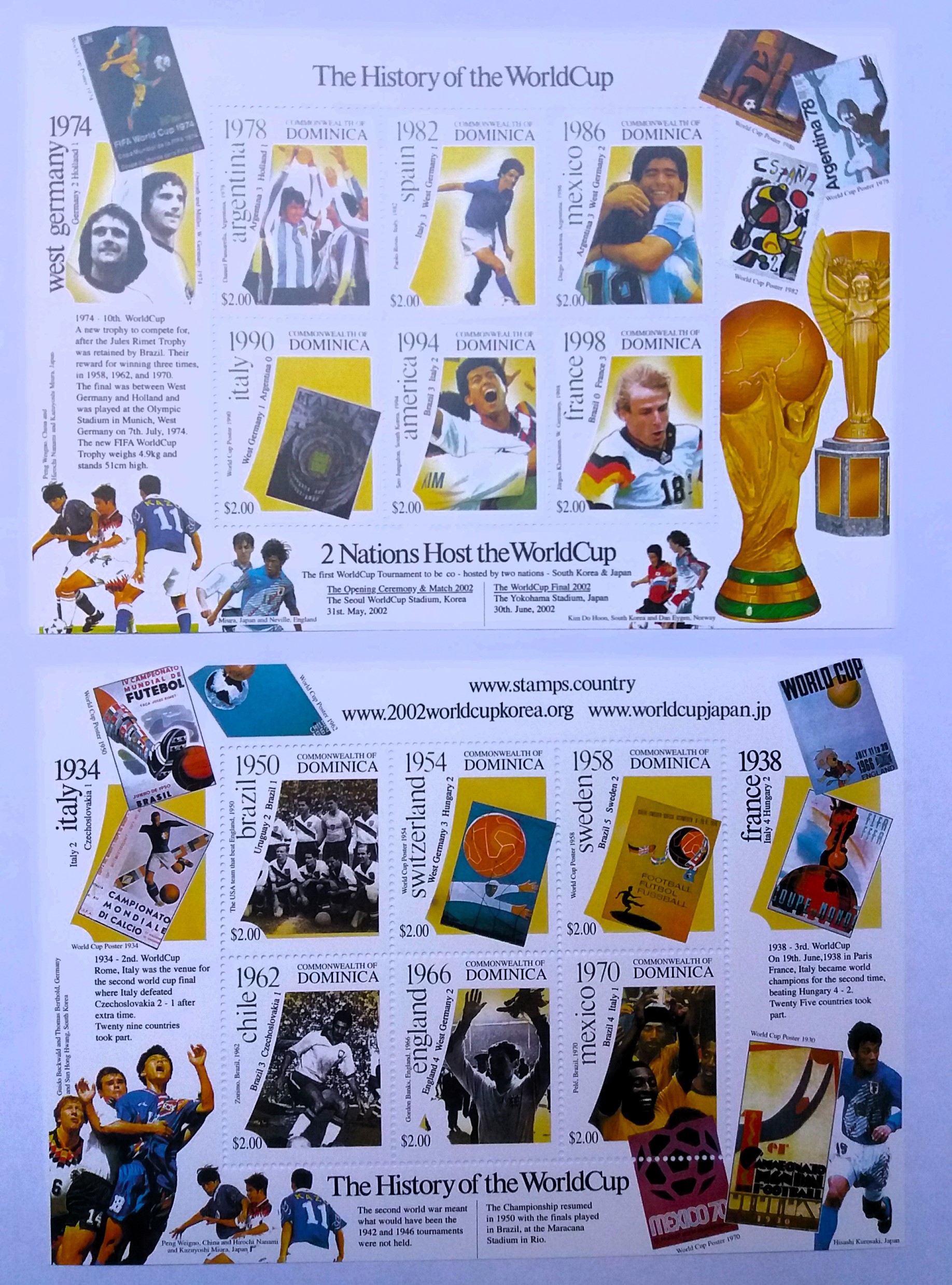 Sada aršíků Dominica - fotbal