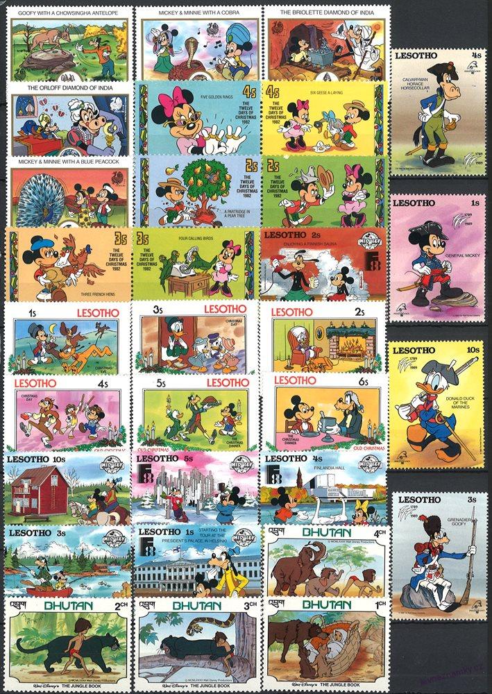 Balíček známek Disney - 115 ks - čisté
