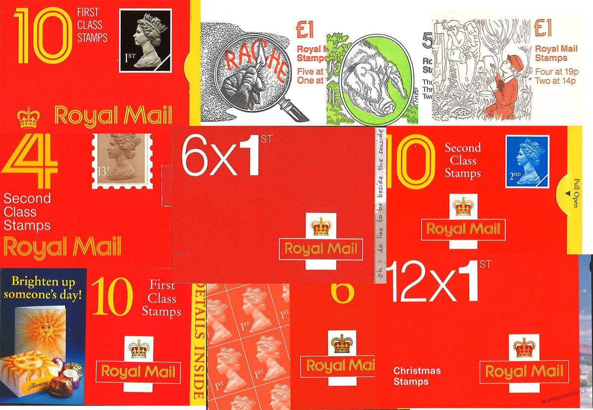 Známkové sešitky - Velká Británie - 1980 - 2005 - 10 ks